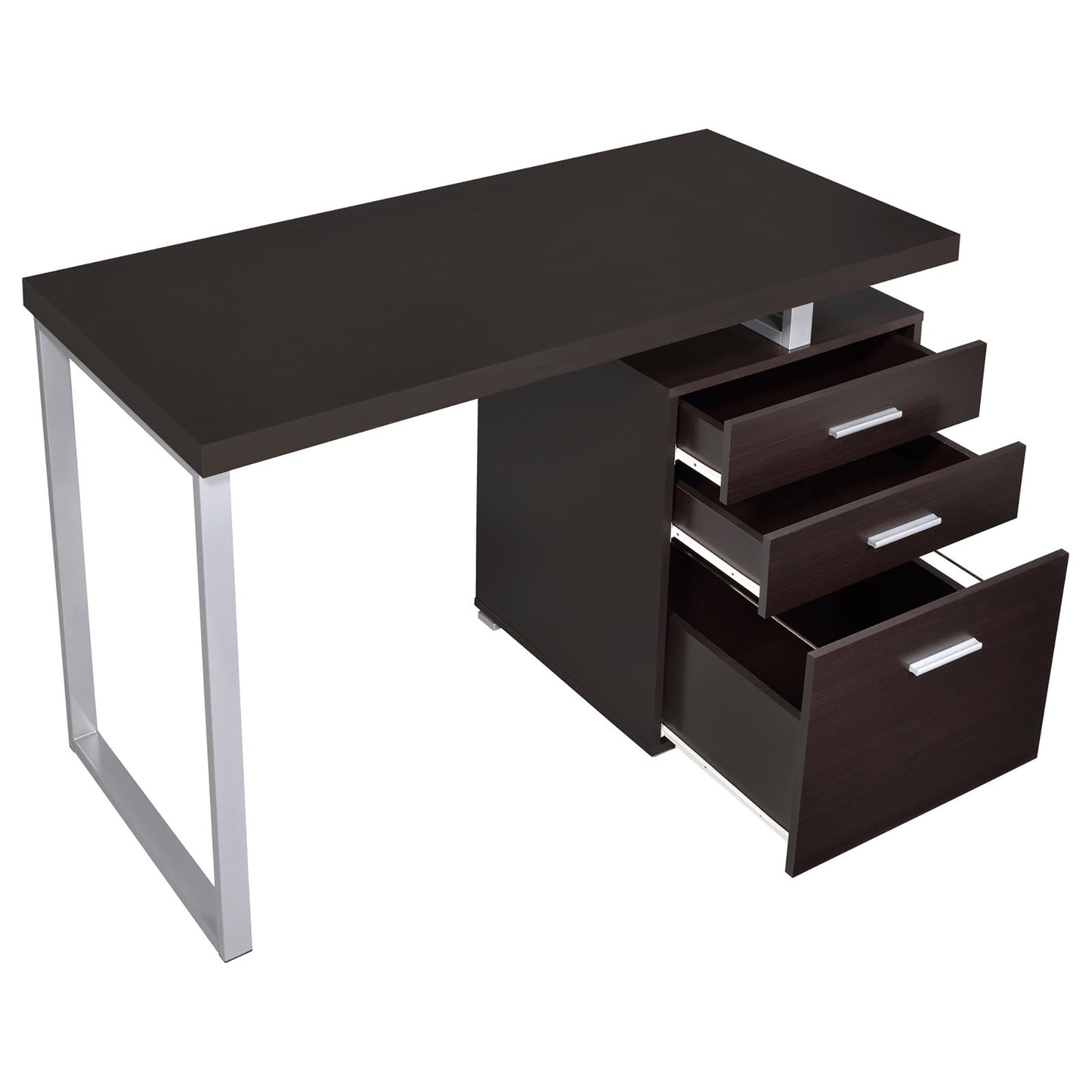 Tobin Cappuccino 3-drawer Reversible Office Desk