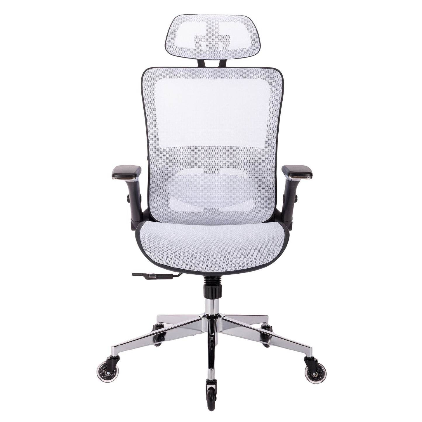 Kimmie White Office Chair w/  Adjustable Headrest with Flip-Up Arms