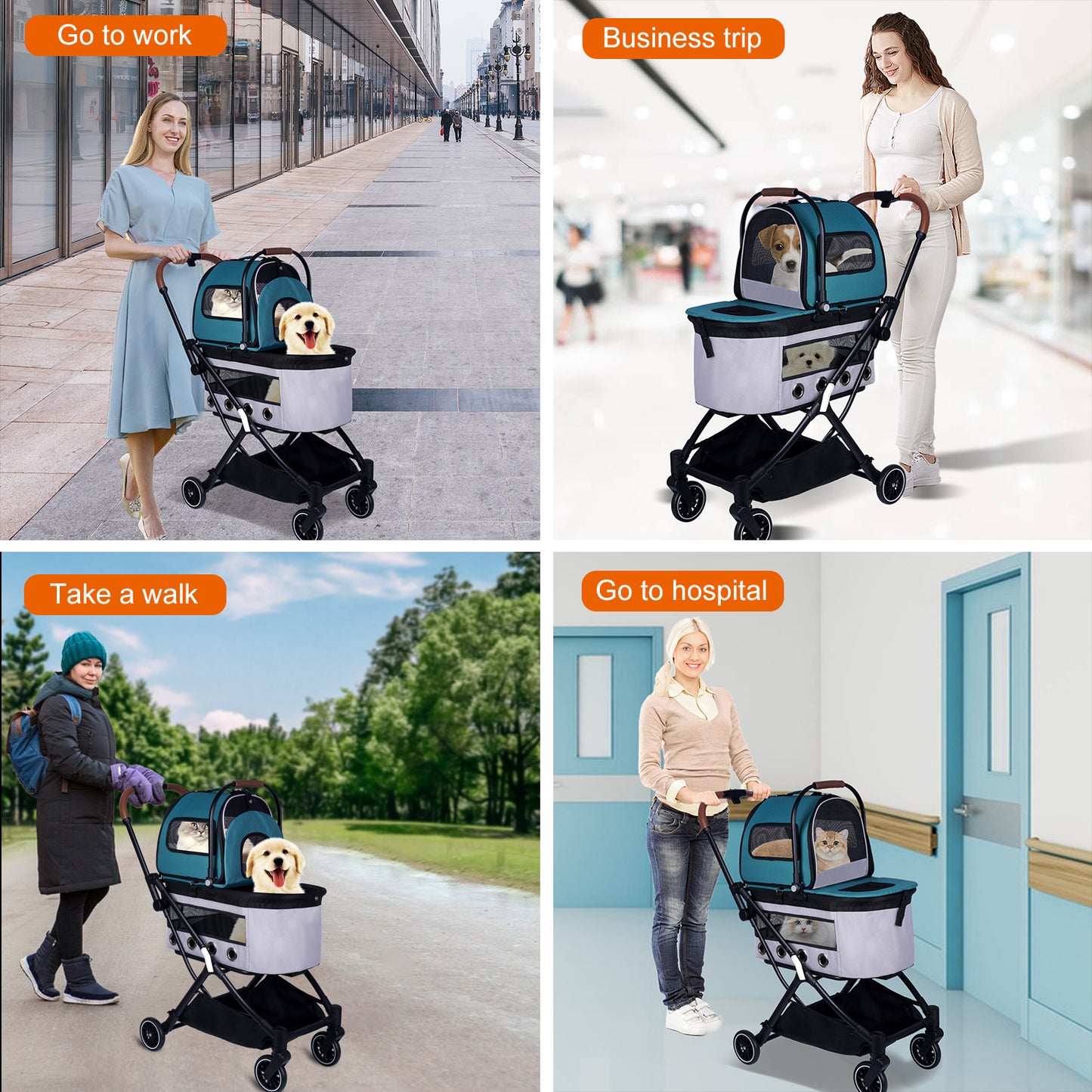 Trylon Automatic Folding Double Decker Pet Trolley