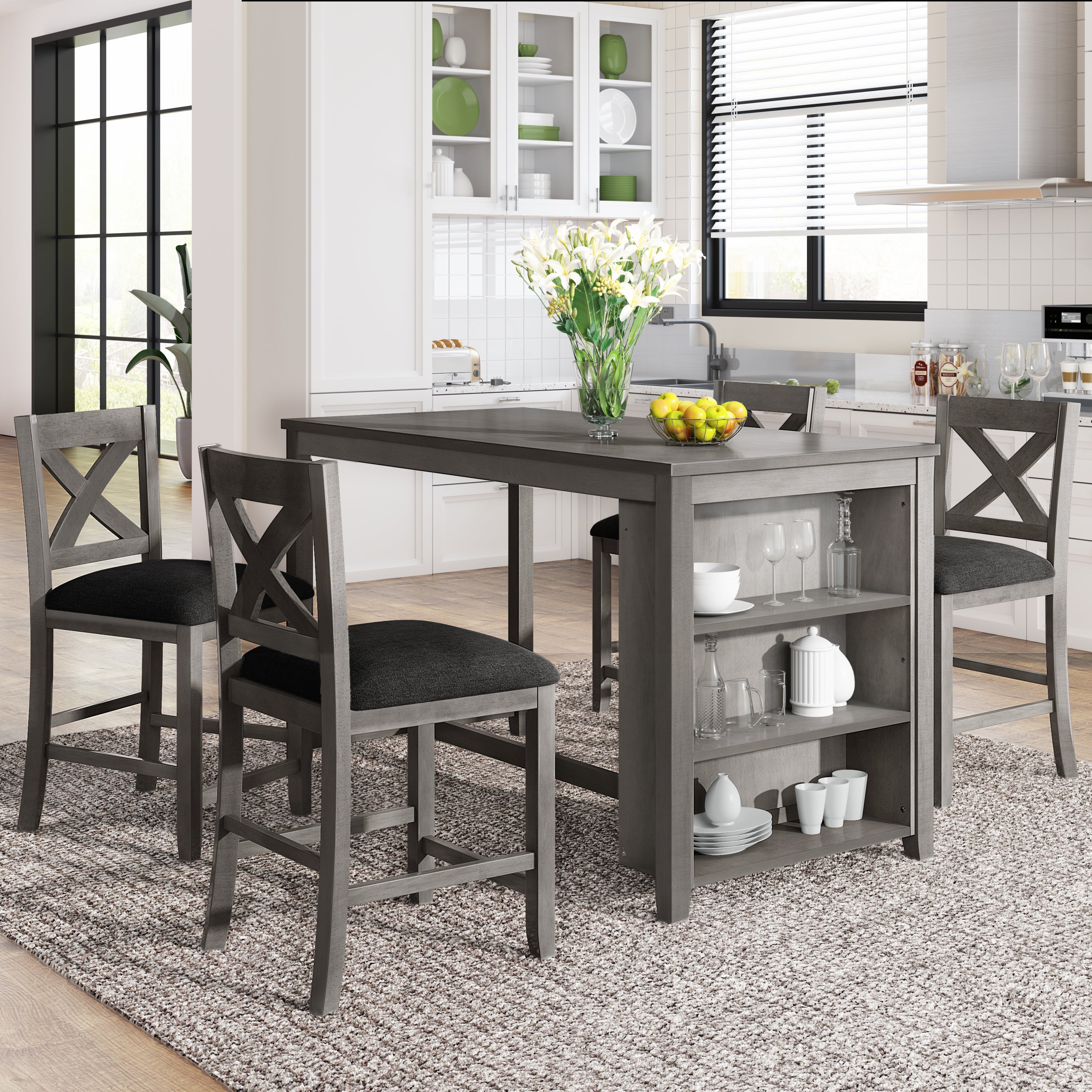 Lanar 5 Piece Counter Height Dining Set