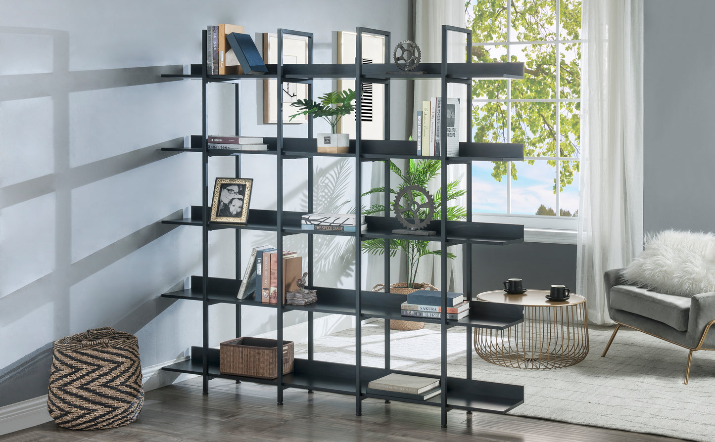 Vintage Industrial 5-Tier Bookcase