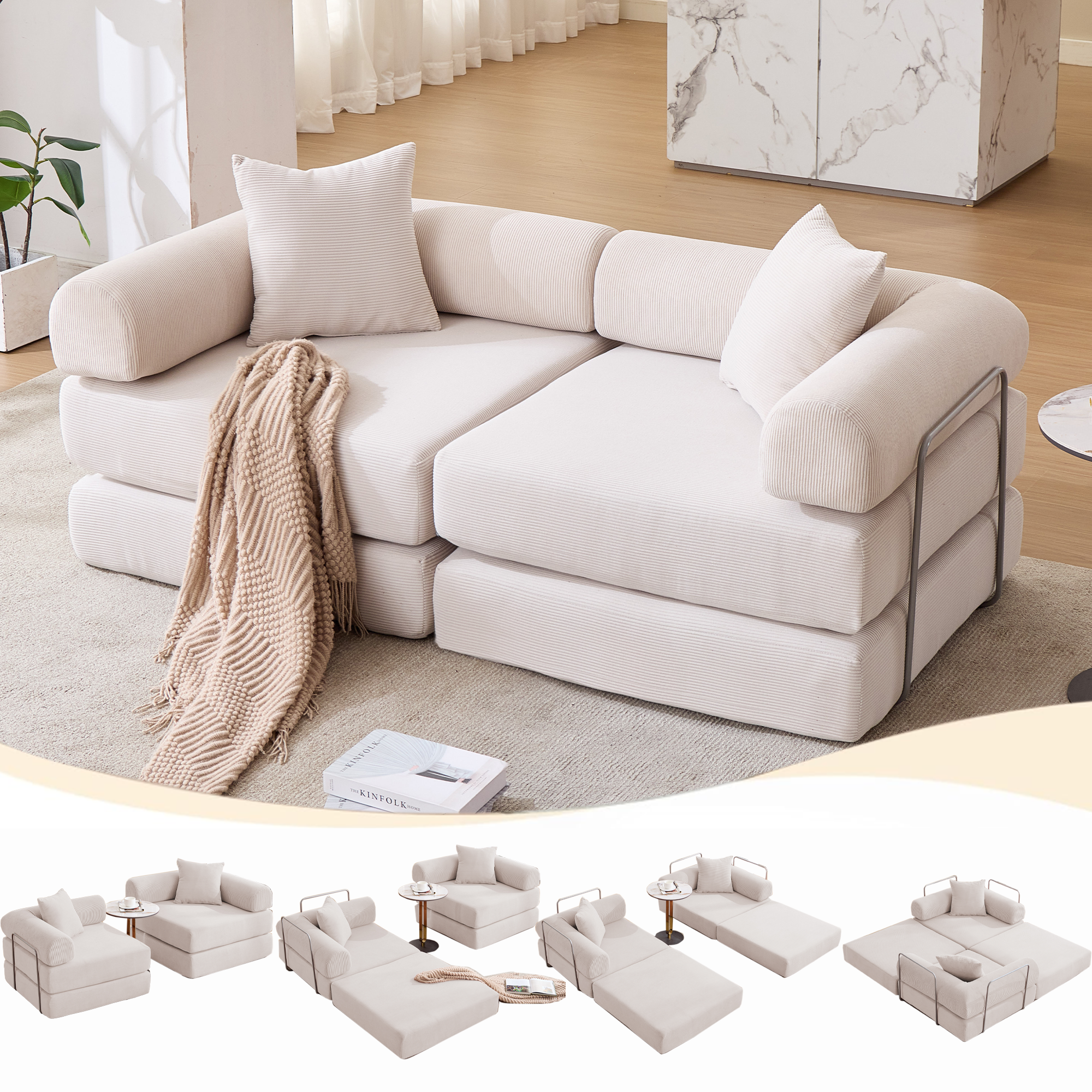 Zolaf Beige Modular Sofa Sleeper