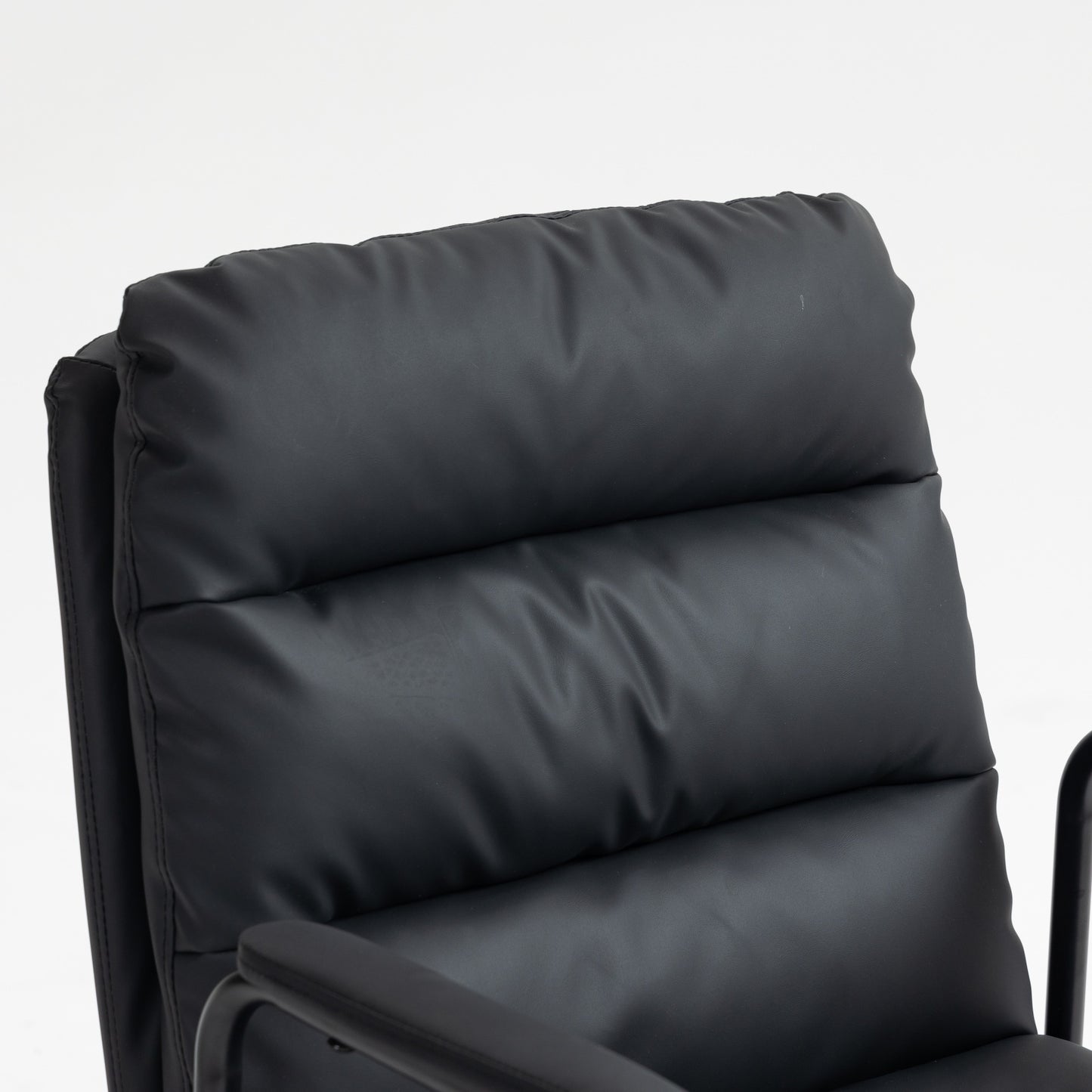 Royton Computer Rolling Swivel Chair in Black PU Leather