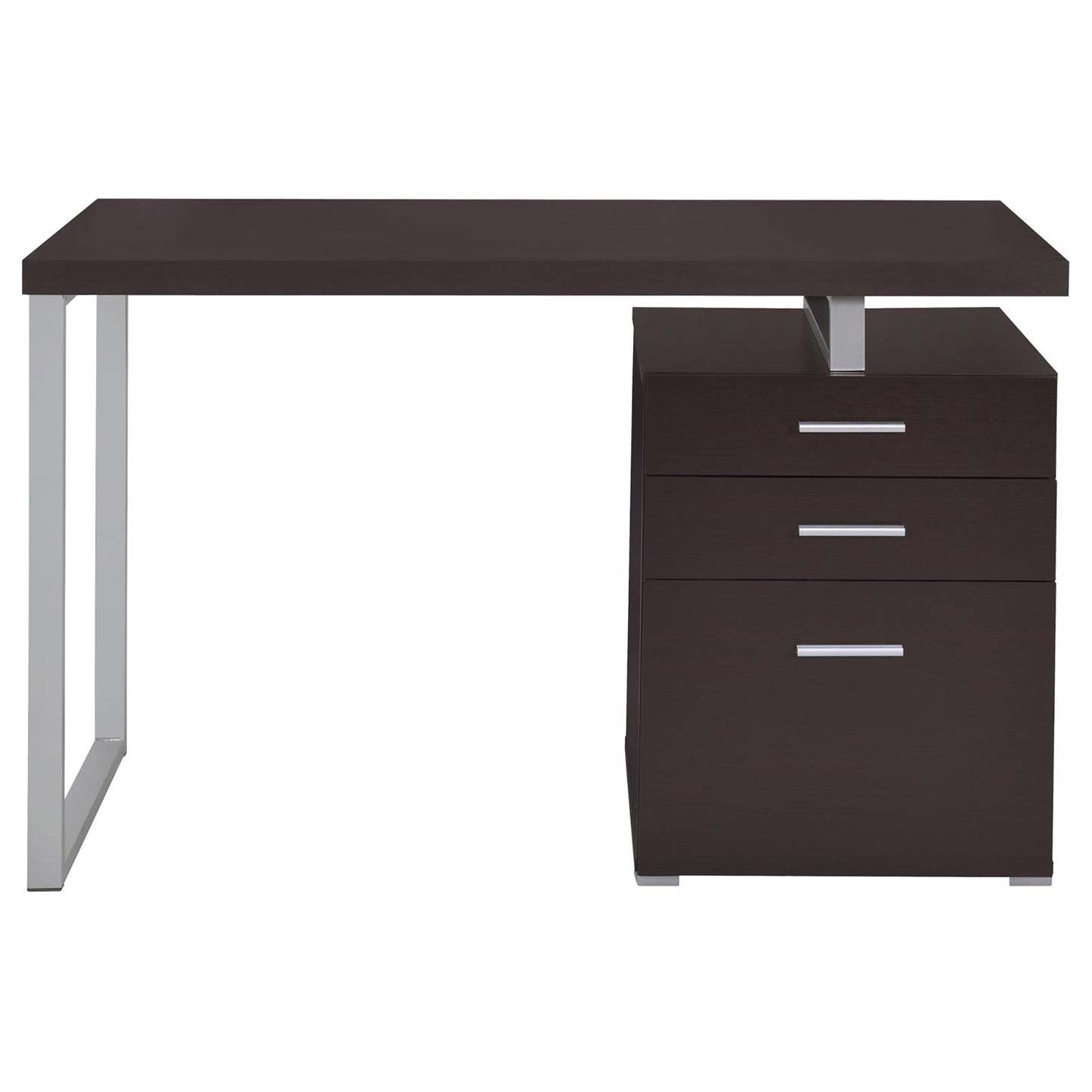 Tobin Cappuccino 3-drawer Reversible Office Desk