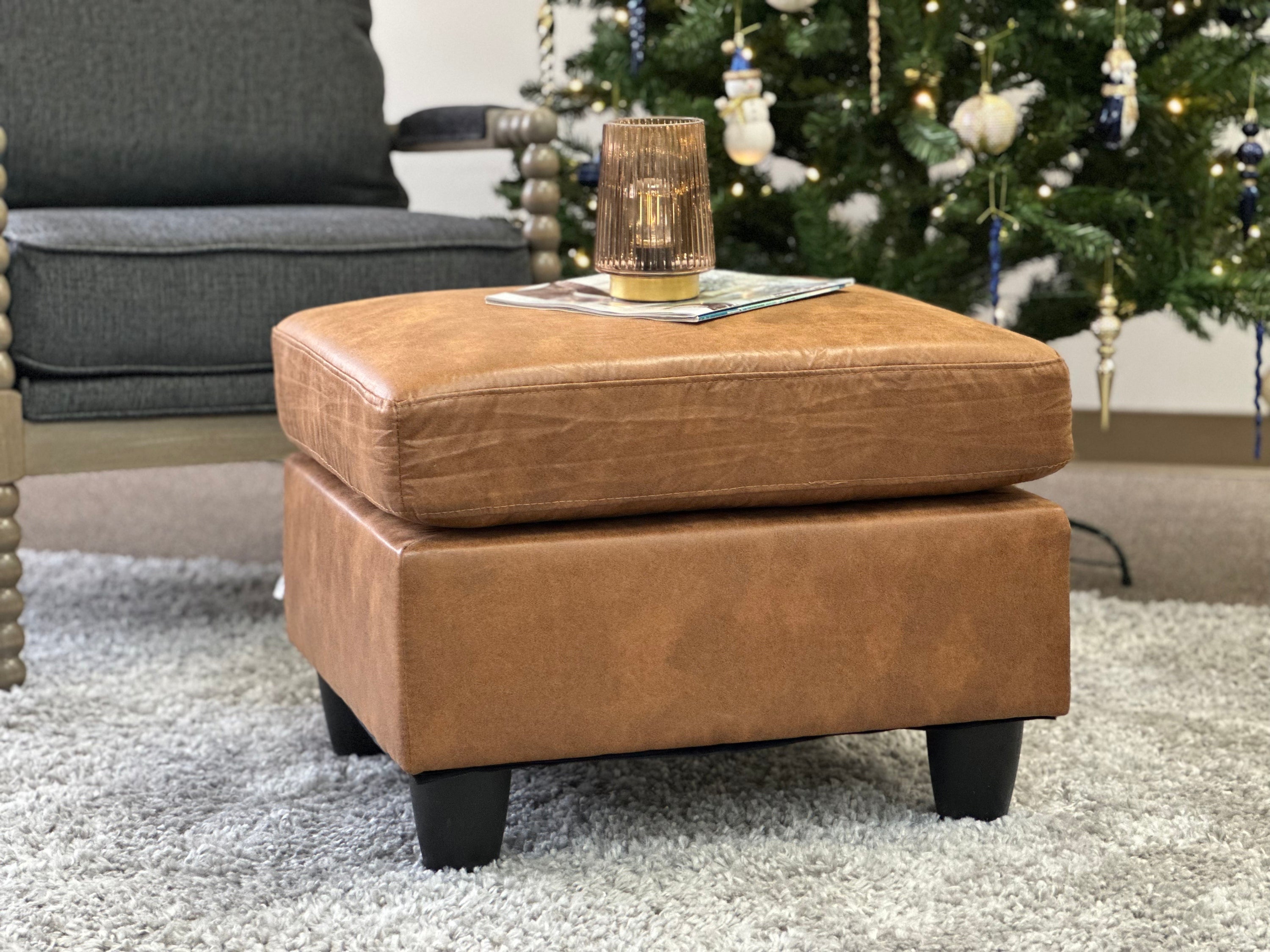 Sierra Faux Leather Ottoman