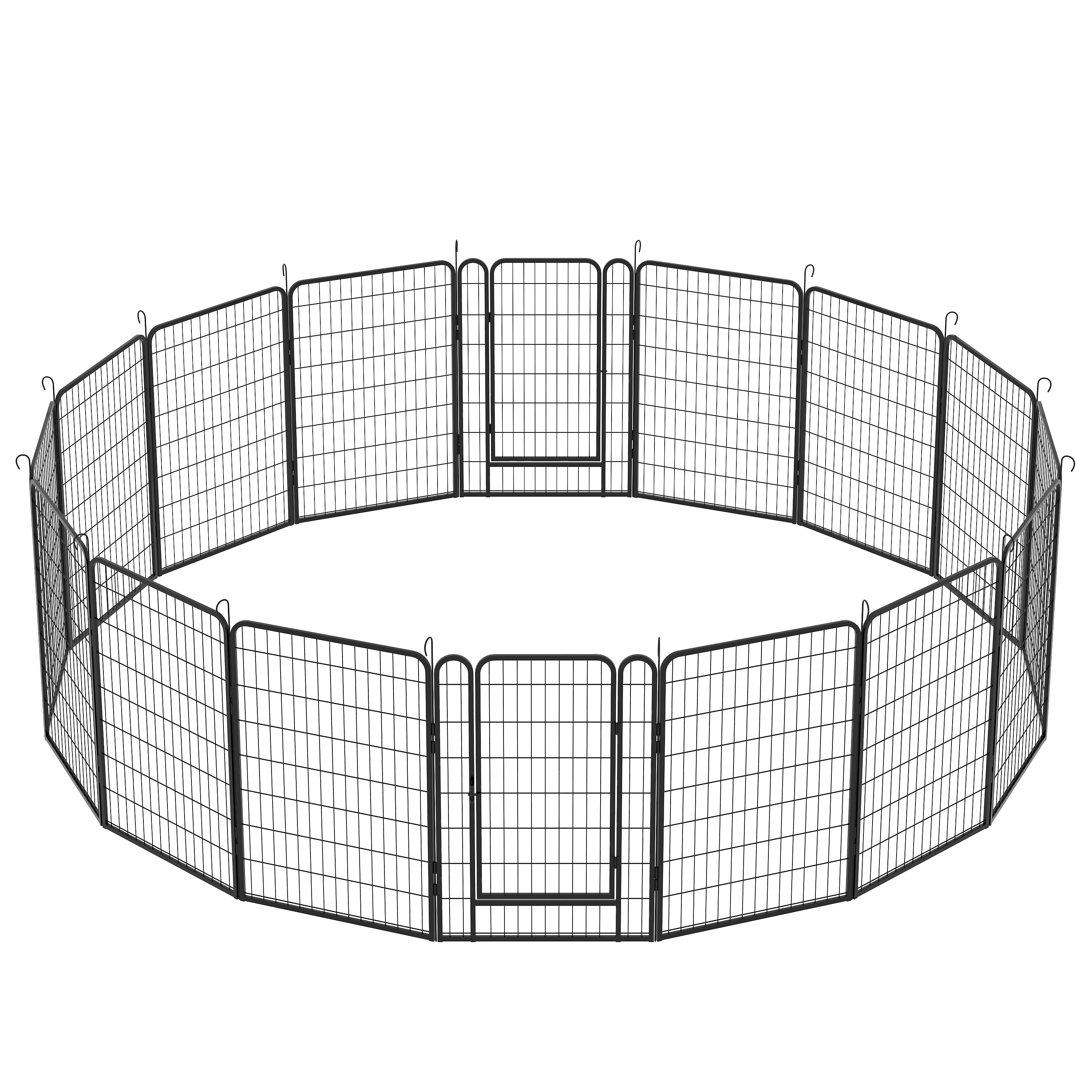 PawSecure 16-Panel Metal Dog Playpen with Door, Indoor & Outdoor Use