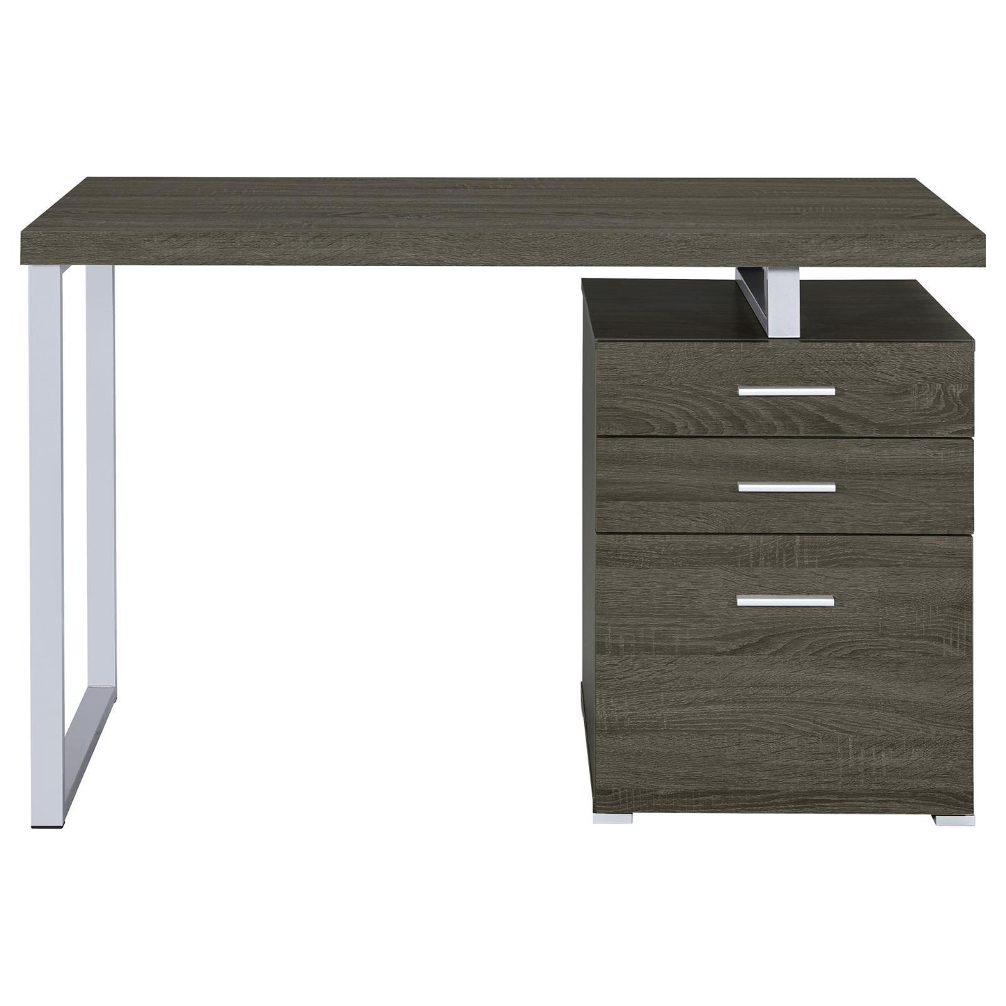 Tobin Weathered Grey 3-drawer Reversible Office Desk