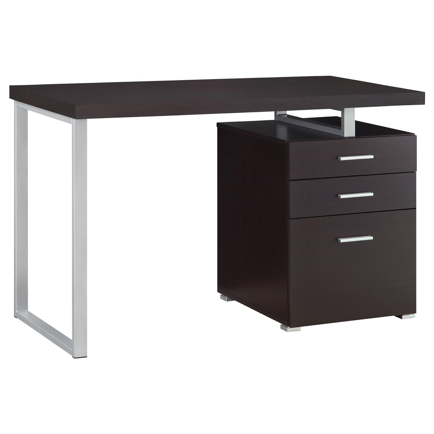 Tobin Cappuccino 3-drawer Reversible Office Desk