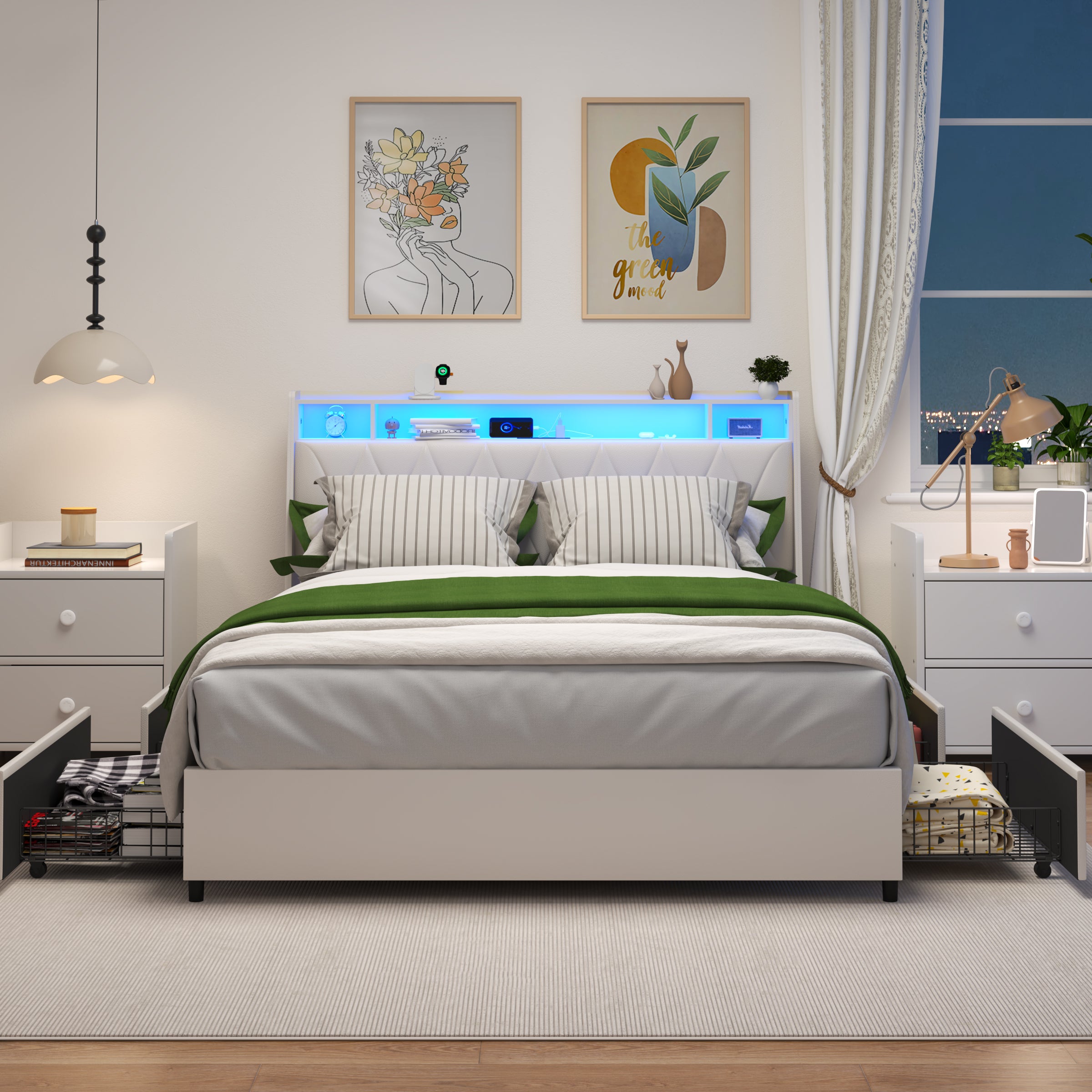 Clarity Queen Bed Frame with Ergonomic Headboard