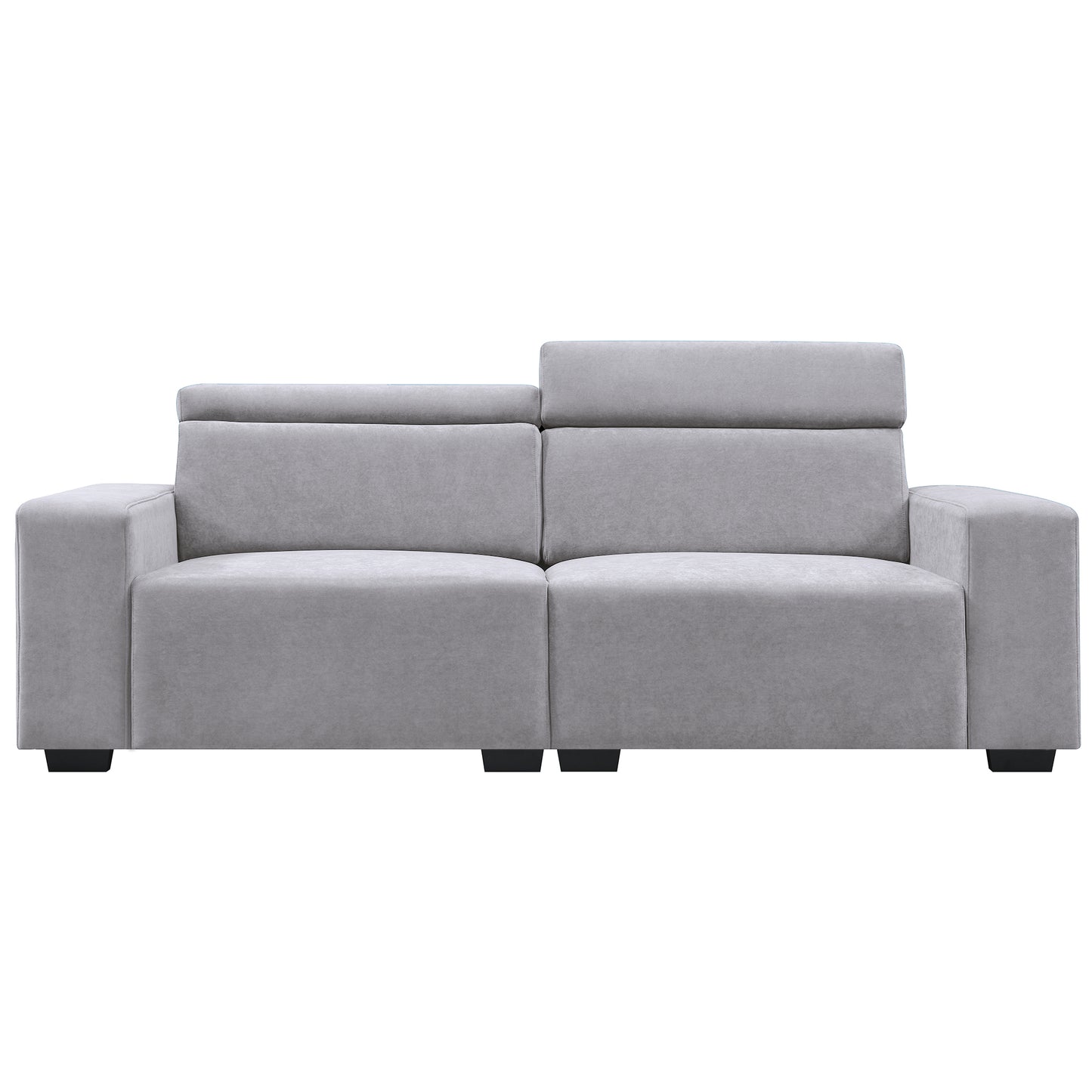 Doral Gray Sectional Sofa Couch w/ Multi-Angle Adjustable Headrest