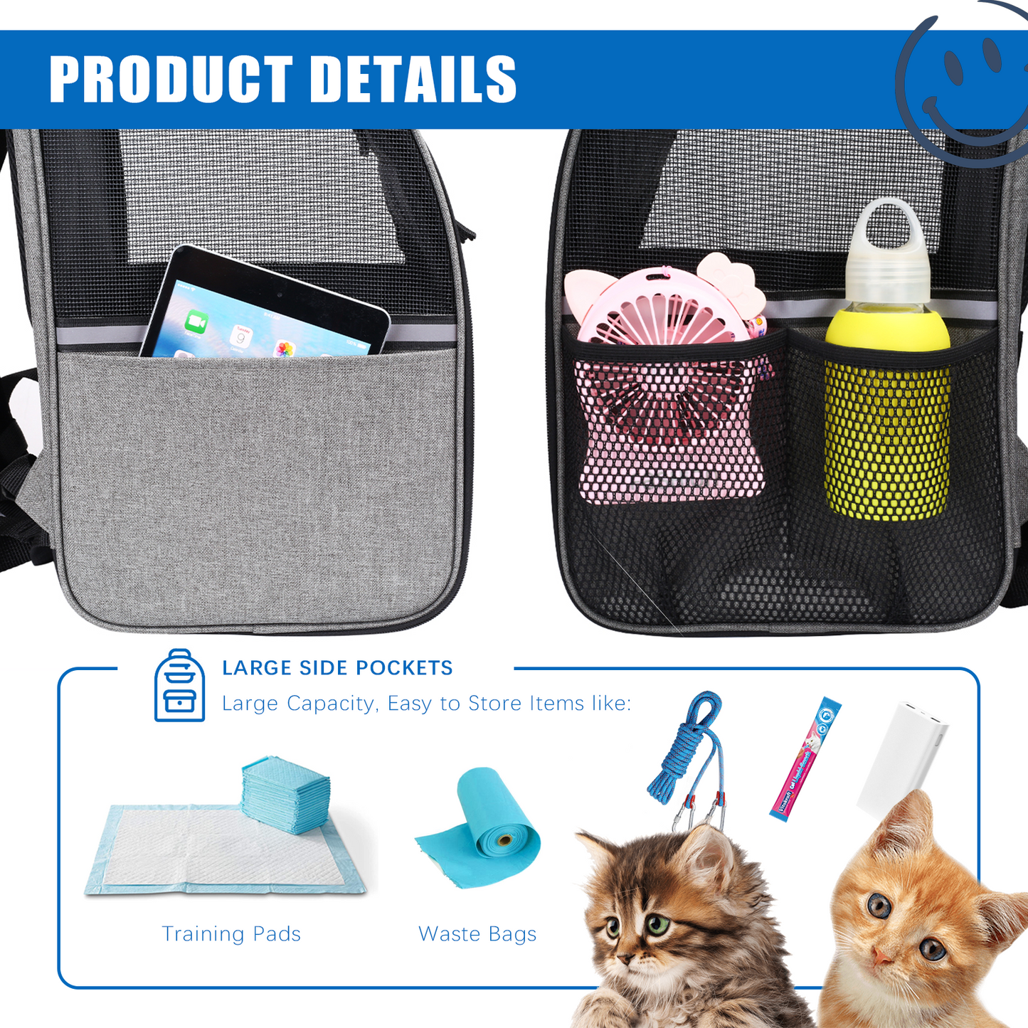 FluffyDream Pet Carrier Backpack for Large/Small Cats and Dogs