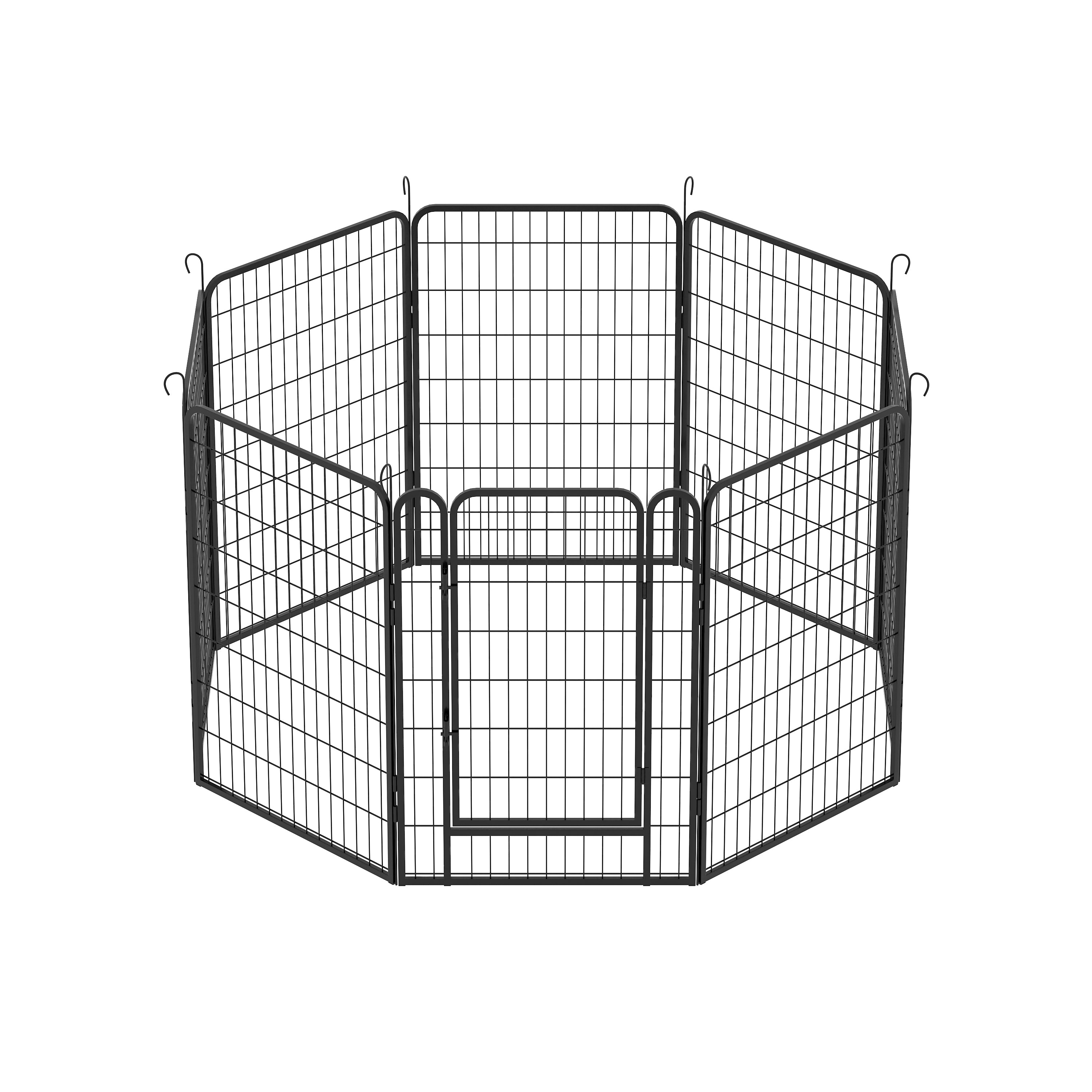 PawSecure 8-Panel Metal Dog Playpen with Door, Indoor & Outdoor Use