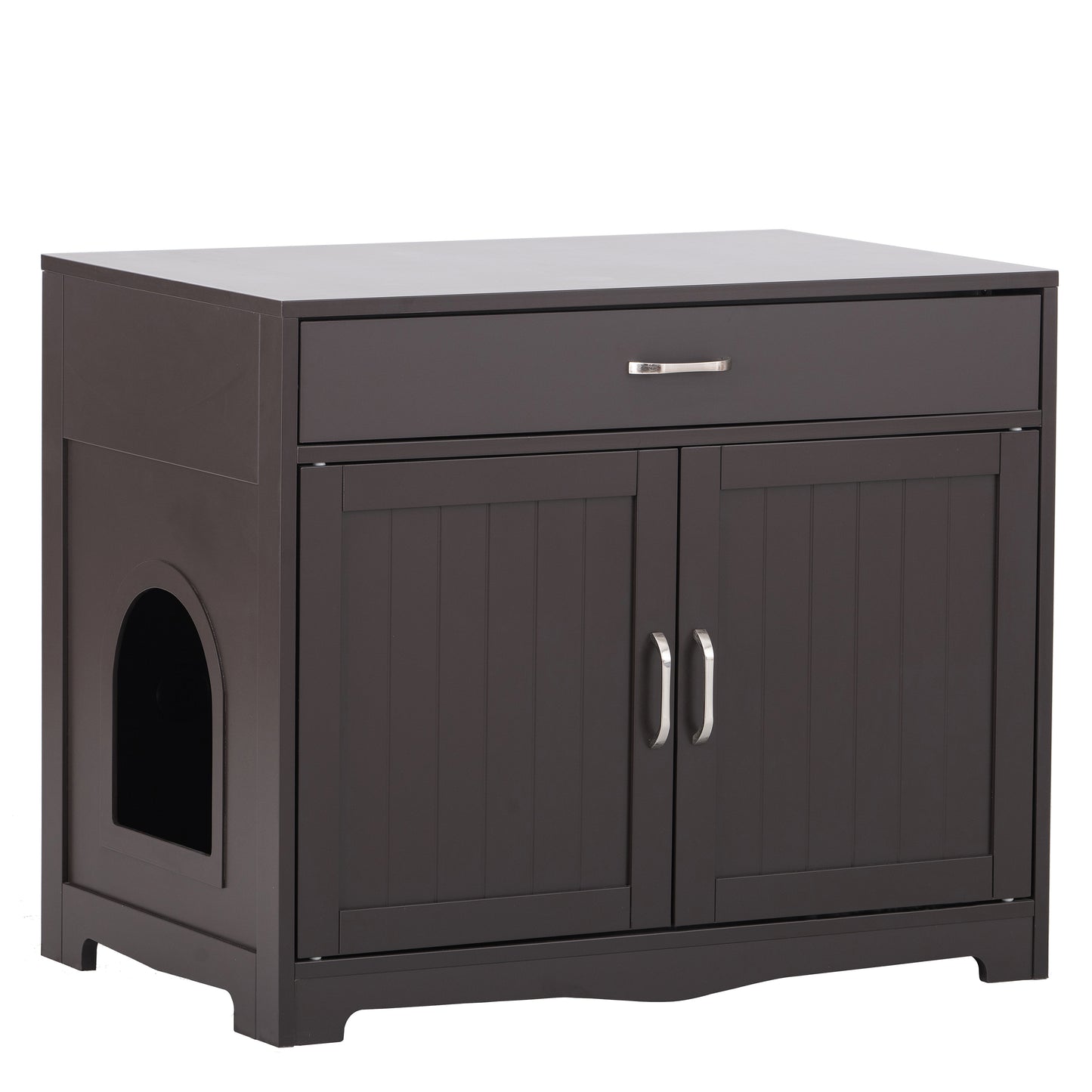 Cutie Litter Box Enclosure, Cat Litter Box Furniture with Hidden Plug,