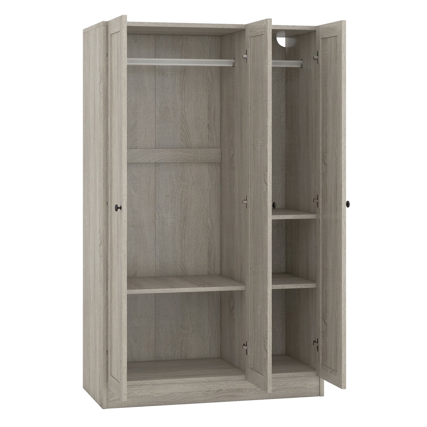 3-Door Shutter Wardrobe with shelves in Gray