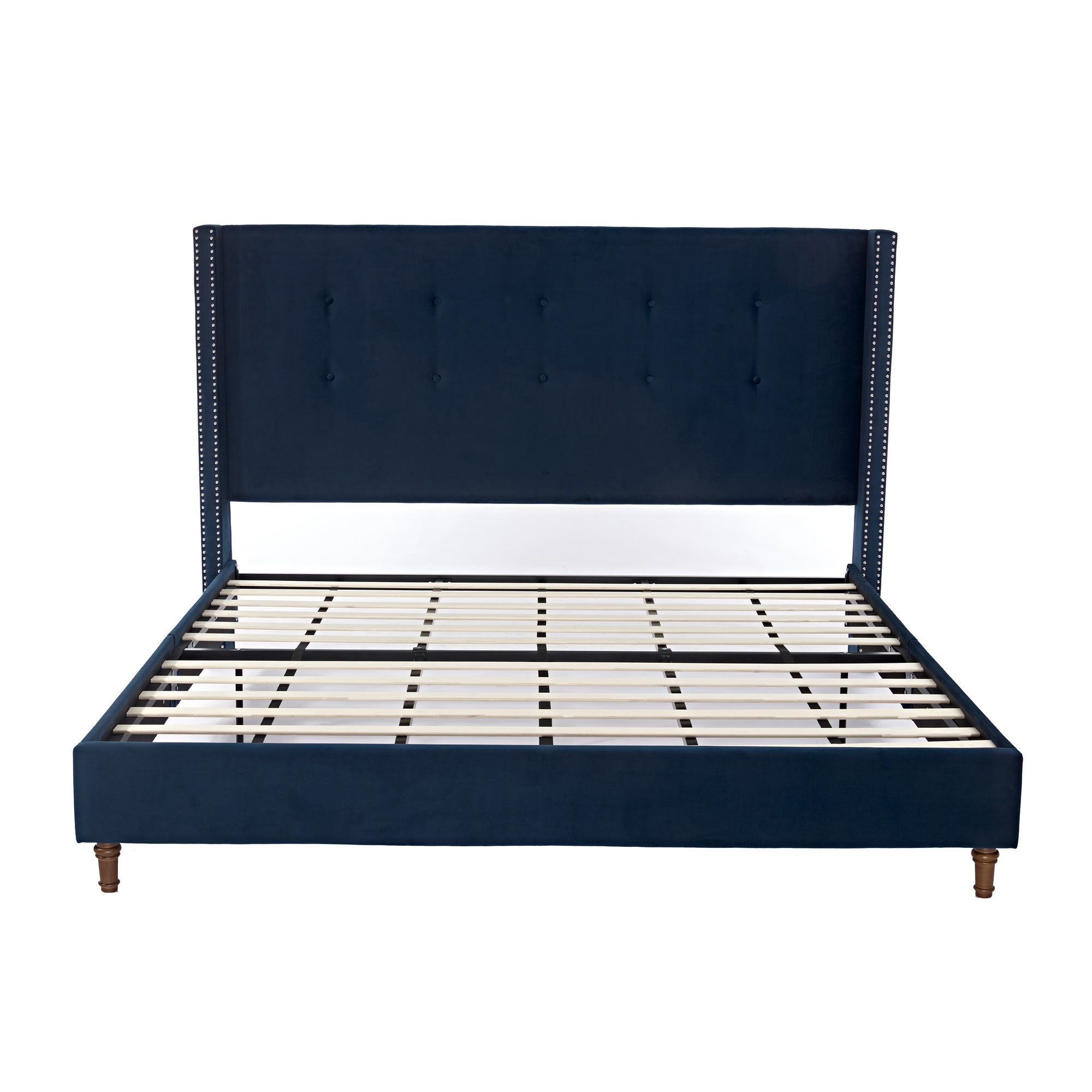 Peyton Upholstered King Bed in Blue Velvet