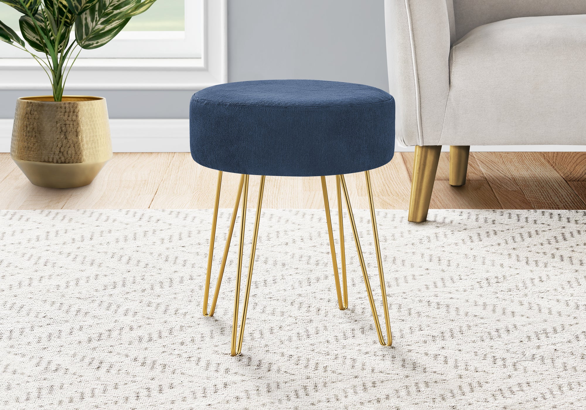 Simplex Navy Pouf / Ottoman