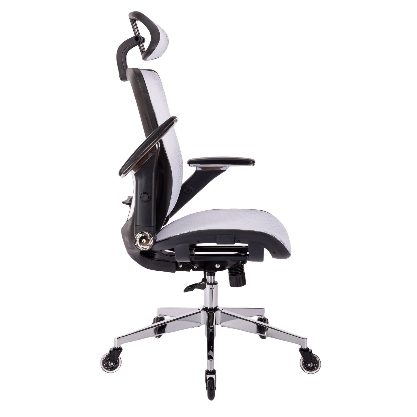 Kimmie White Office Chair w/  Adjustable Headrest with Flip-Up Arms