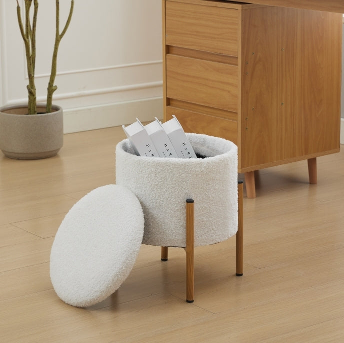 Elisa Modern Round Storage Ottoman