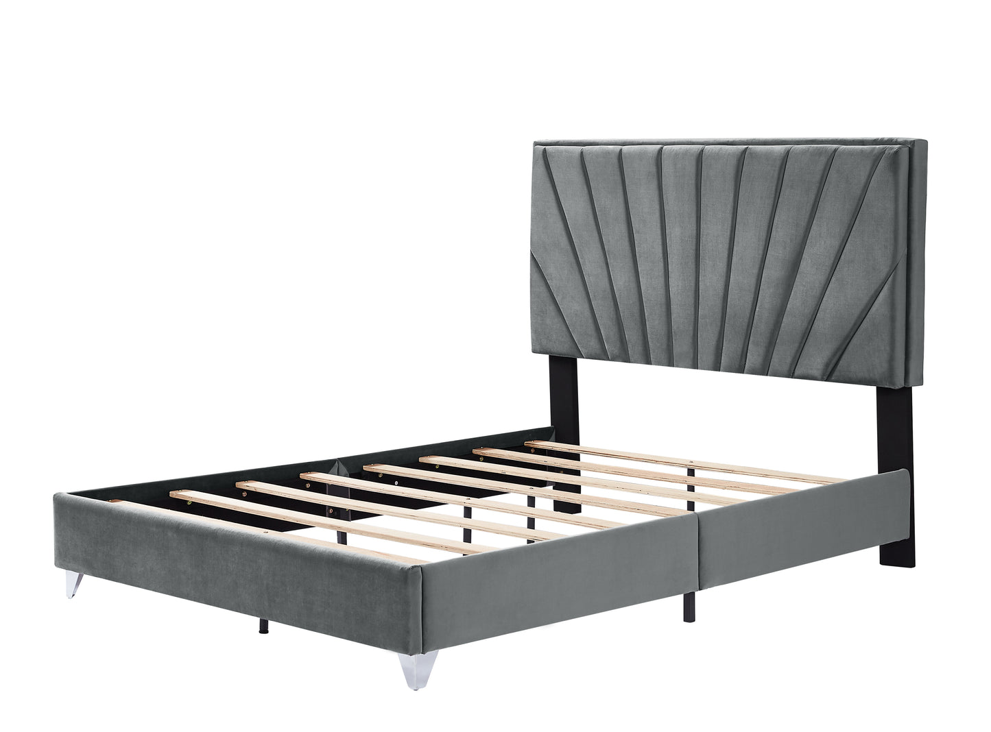 Colbalt Queen bed in Grey Upholstery