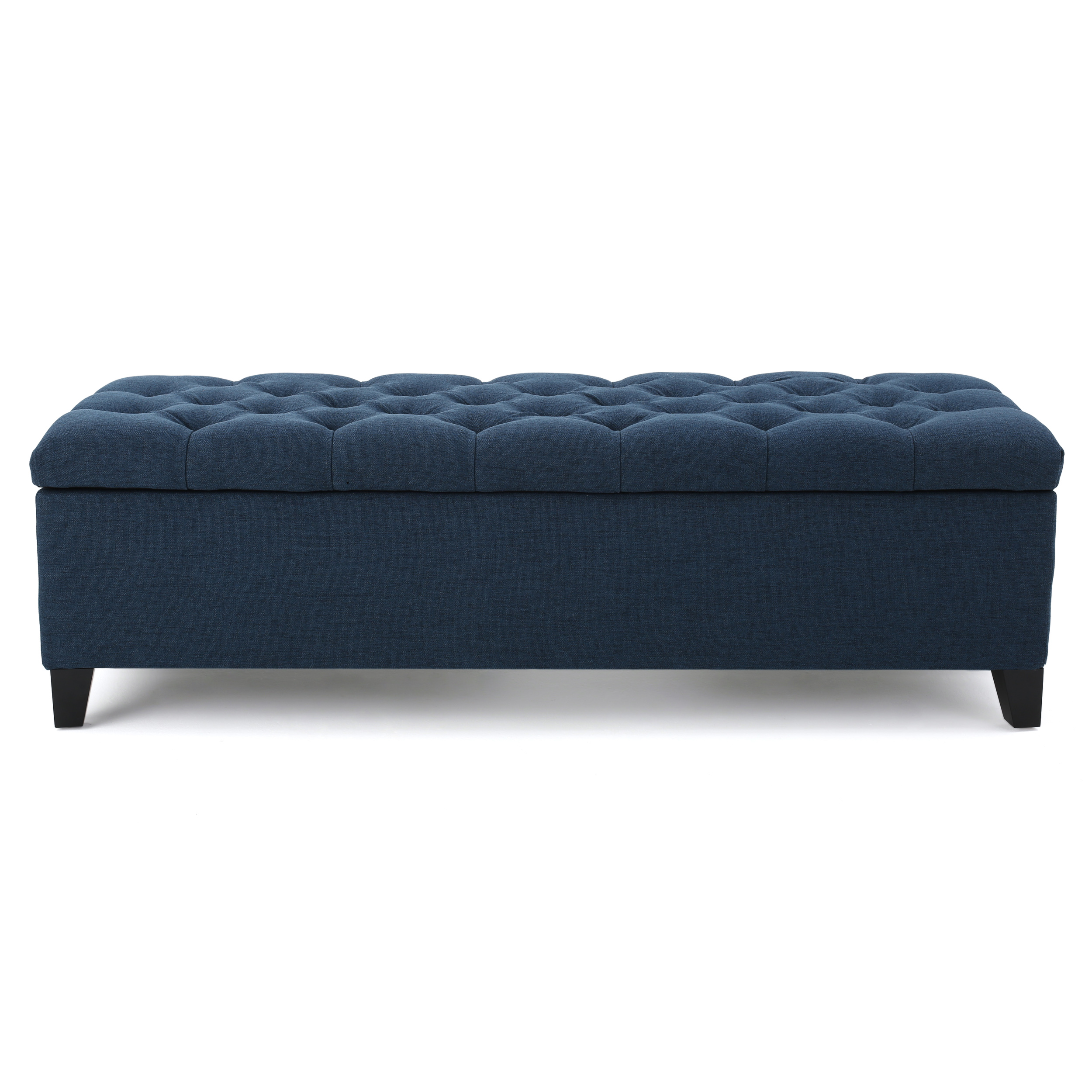 Glouster Navy Blue Contemporary Storage Ottoman