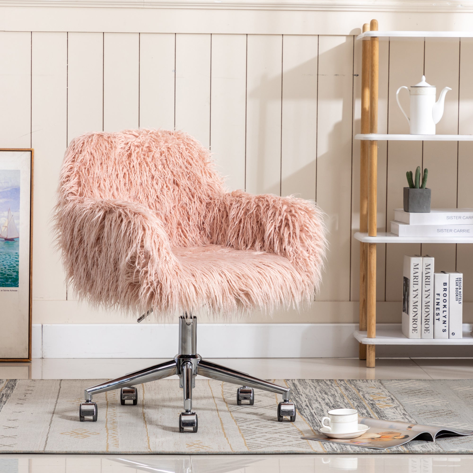 Aria Modern Faux Fur Office Chair