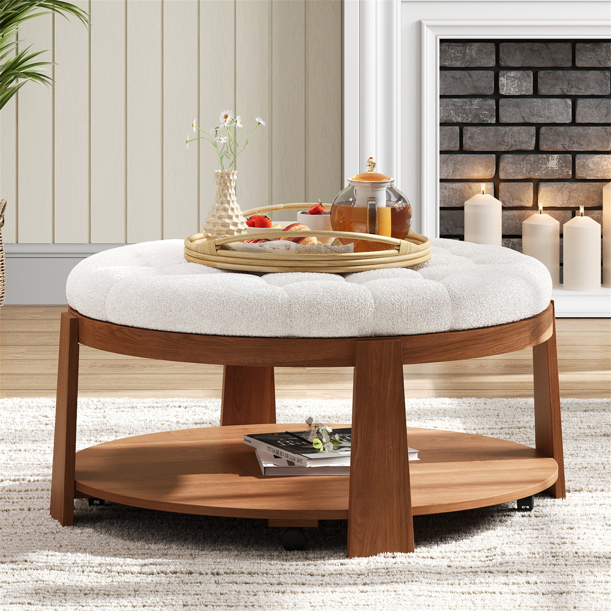 Scandia Ivory Large Ottoman Coffee Table
