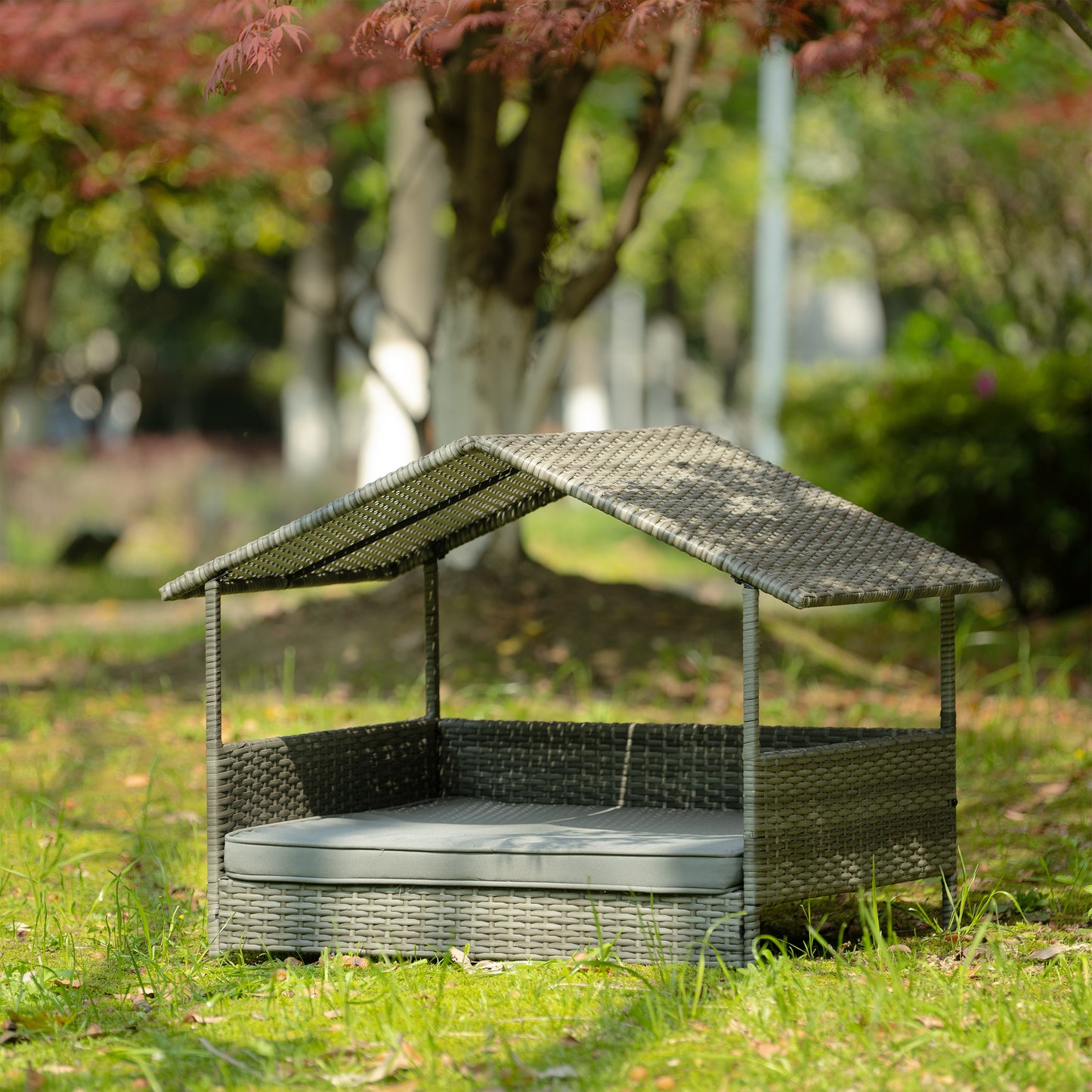 Wicker Dog Bed With Canopy