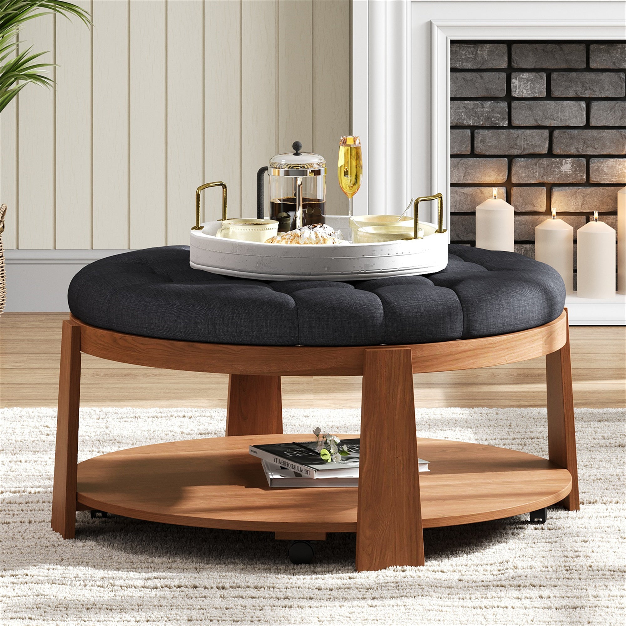Scandia Black Large Ottoman Coffee Table