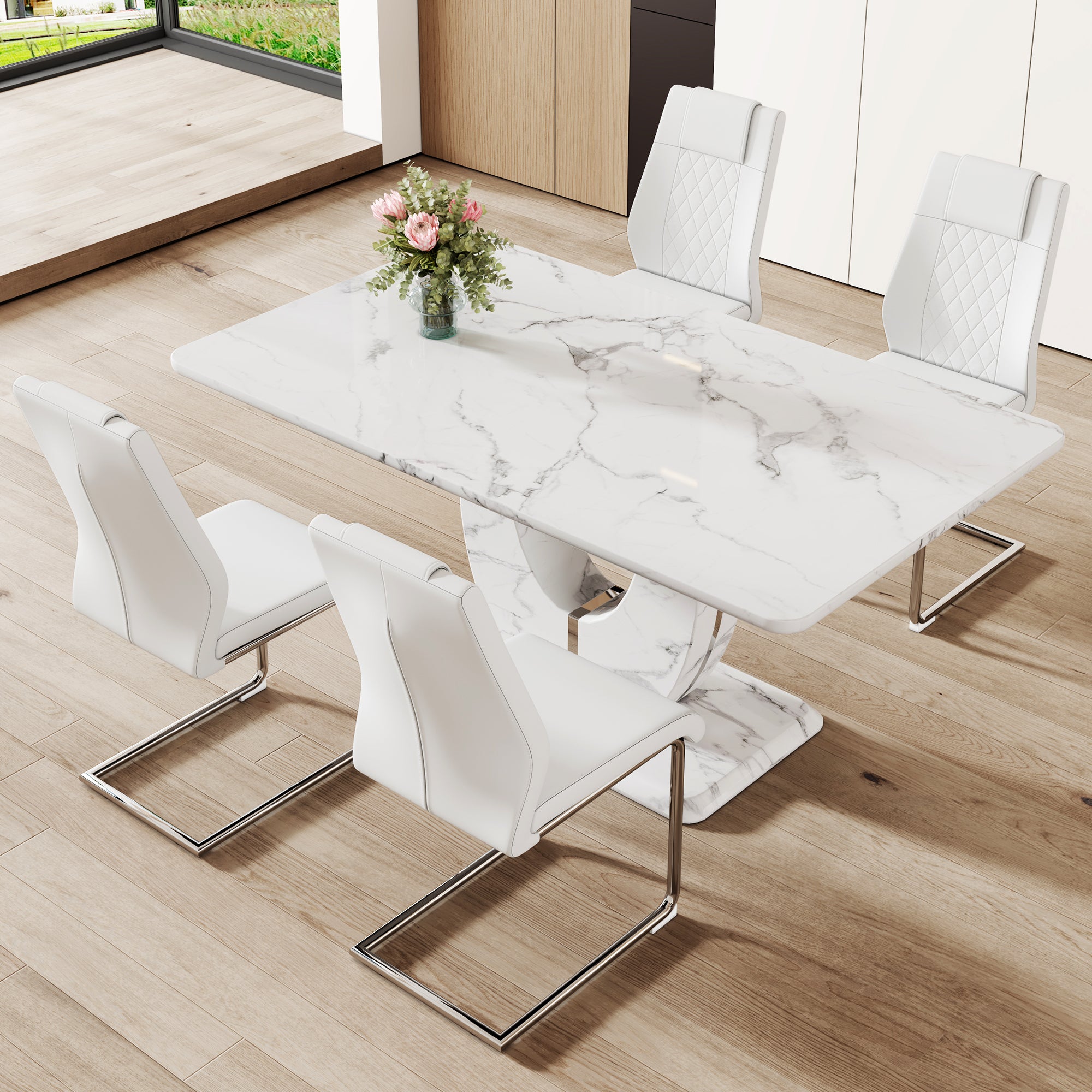 Alderstone Faux Marble Table and chair set