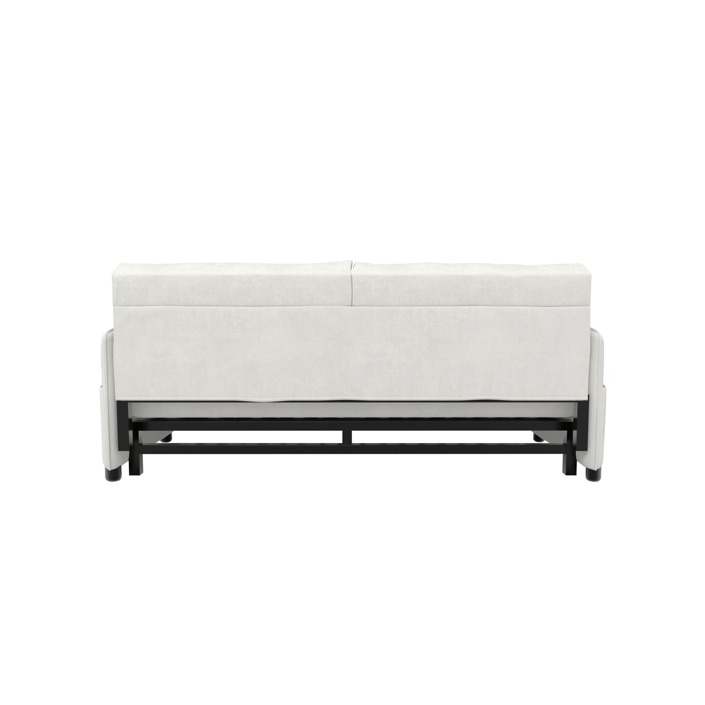 63.8" Morrison Beige Queen Sofa Sleeper with Side Storage