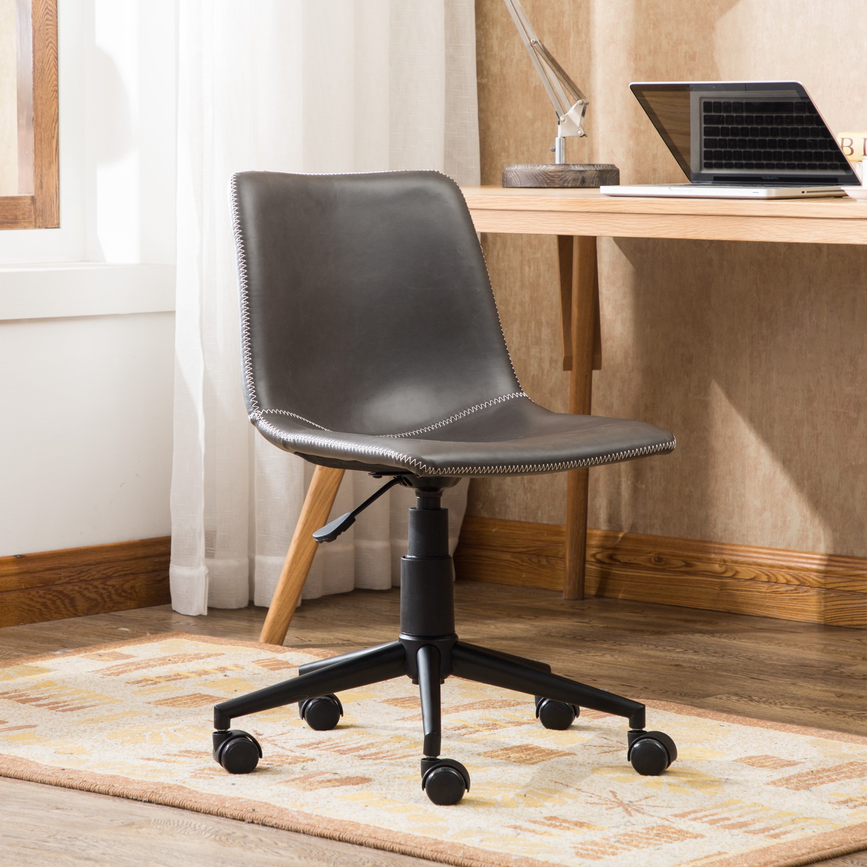 Orion Faux Leather Swivel Office Chair with Air Lift