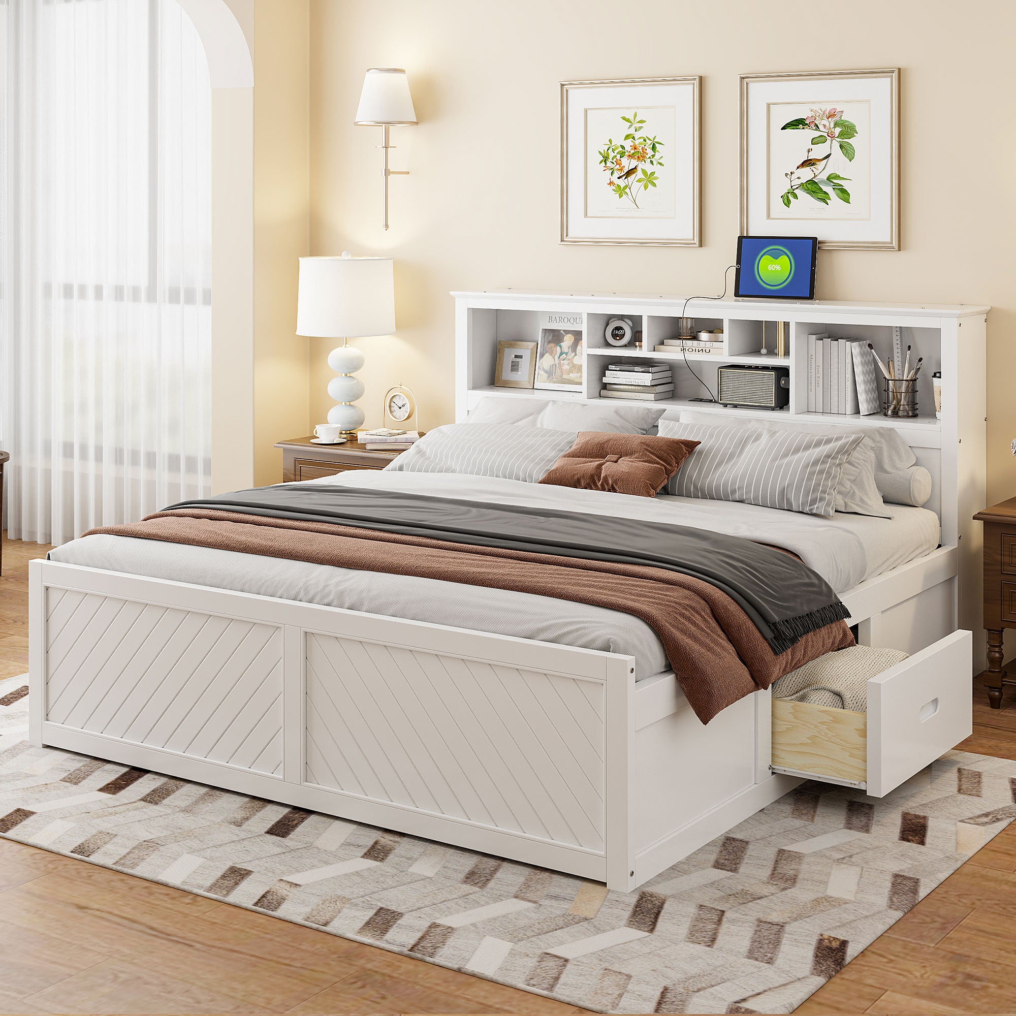 Noble Crest King Size Wood Platform Bed