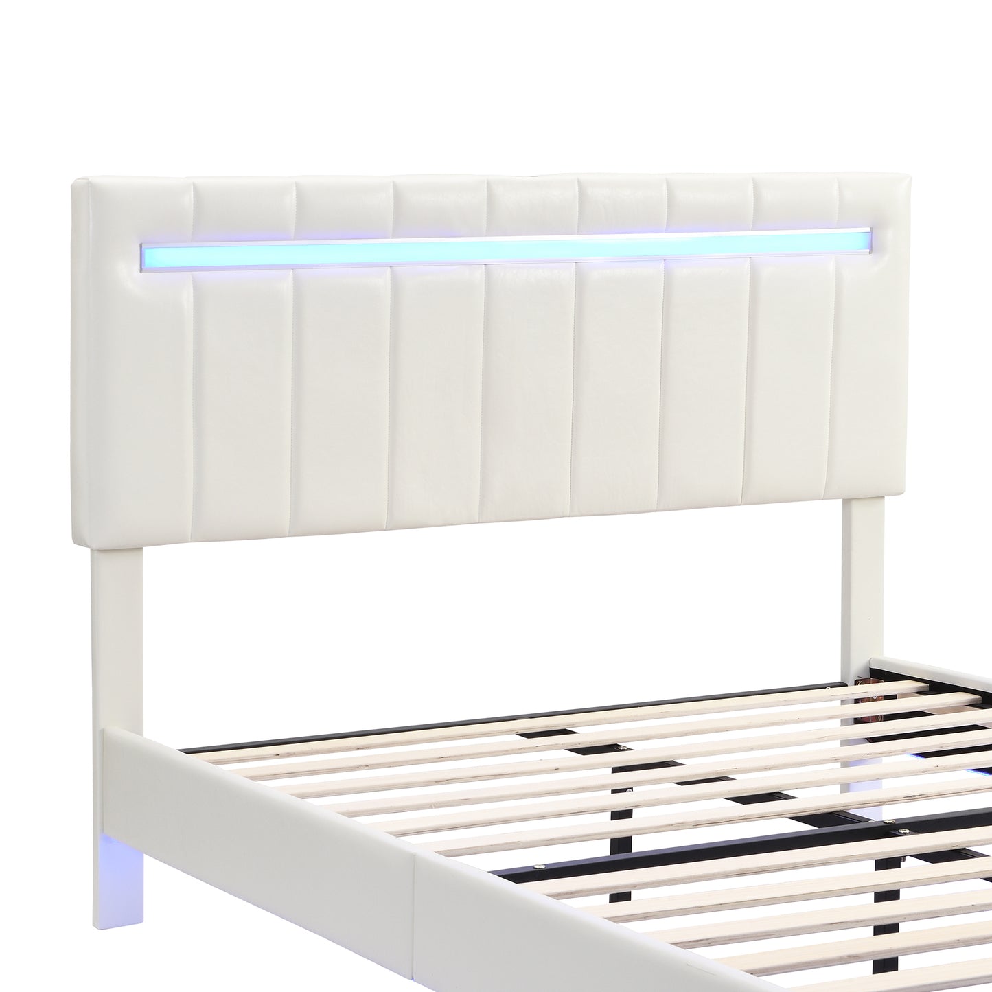 Clara Queen Size Floating Bed Frame with LED Lights and USB Charging