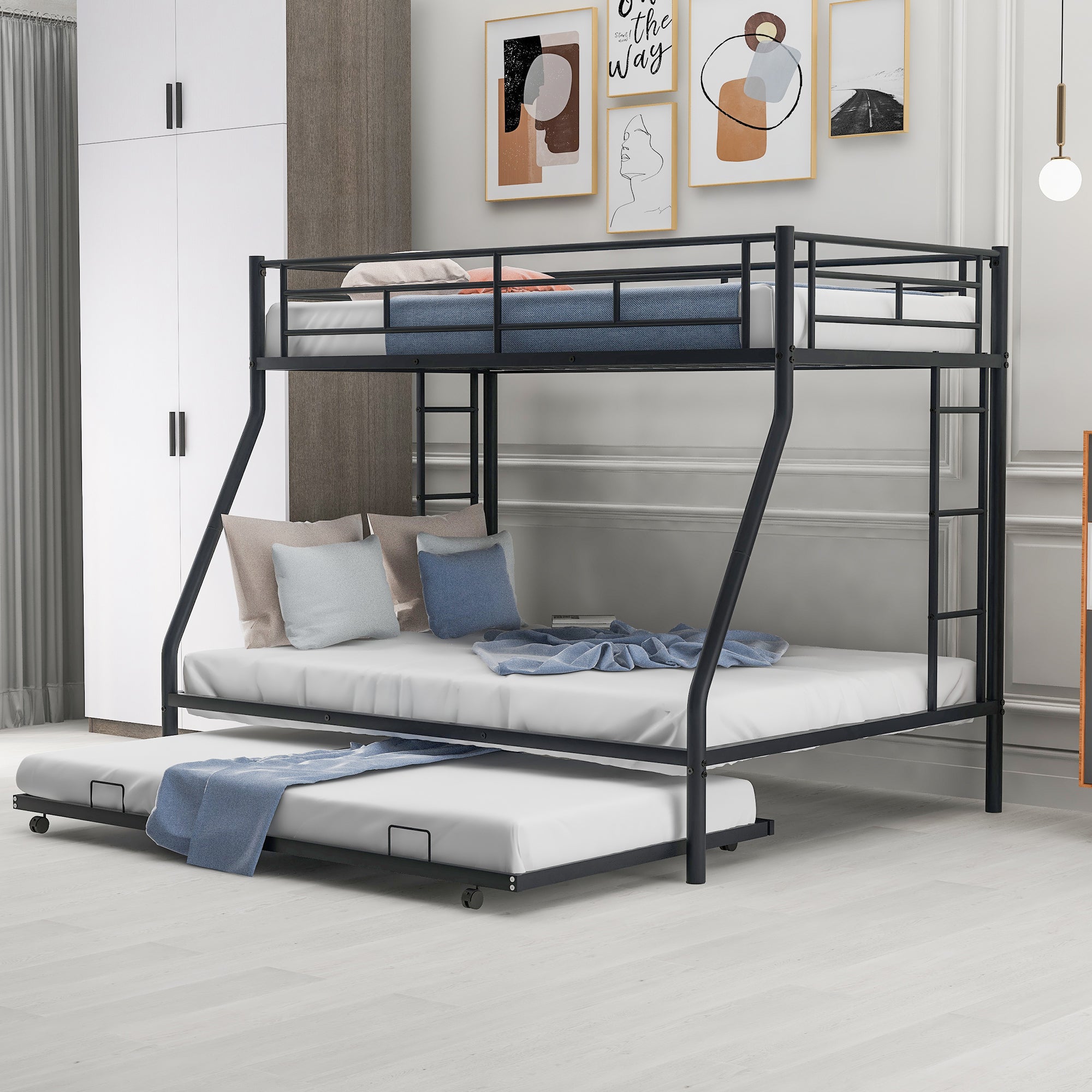 Clivo Twin over Full Bed with Sturdy Steel Frame