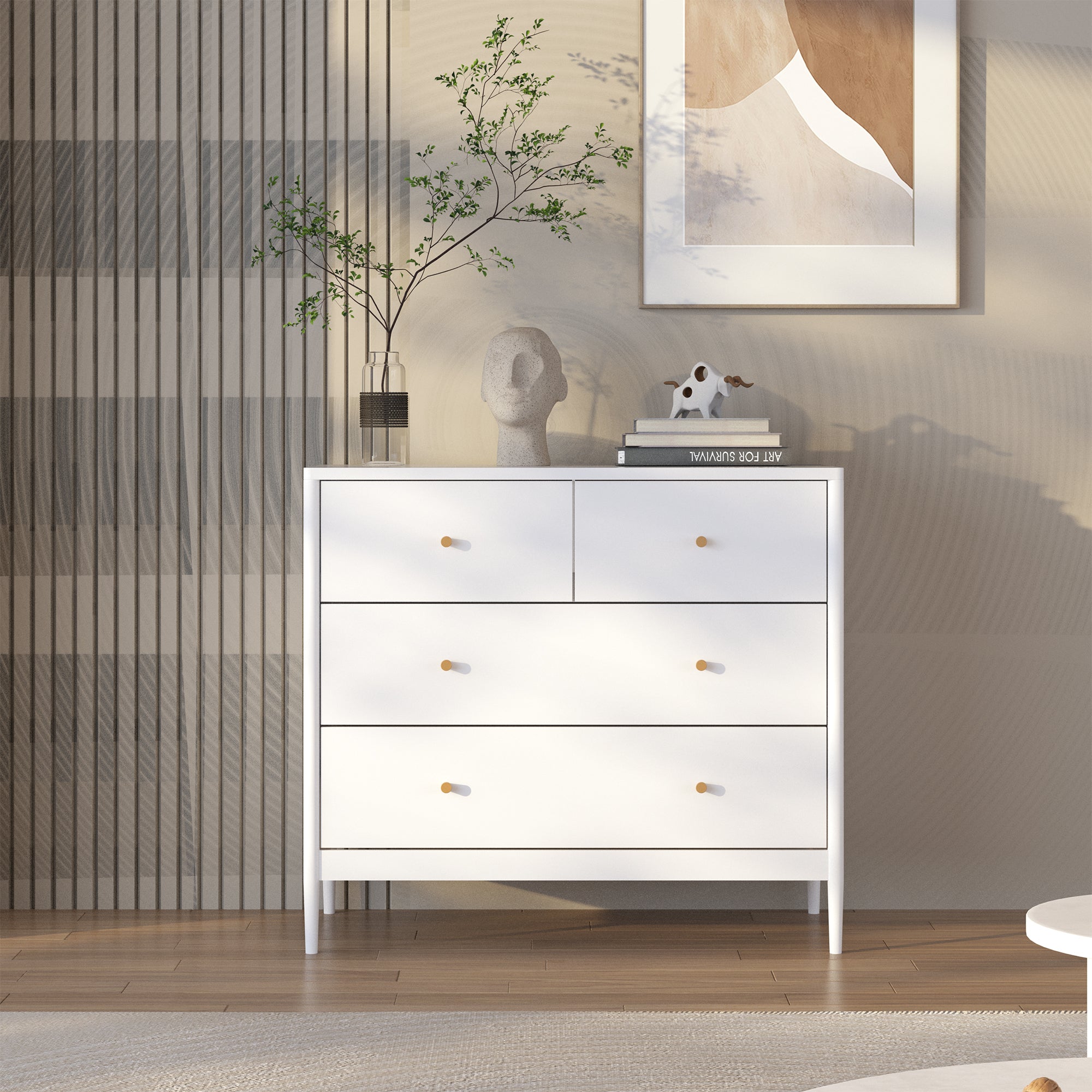 Nordic White 4-Drawer Kids Dresser