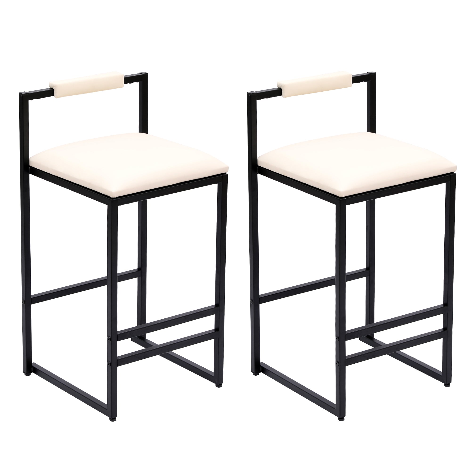 Corona Beige Modern Armless Barstools (Set of 2)