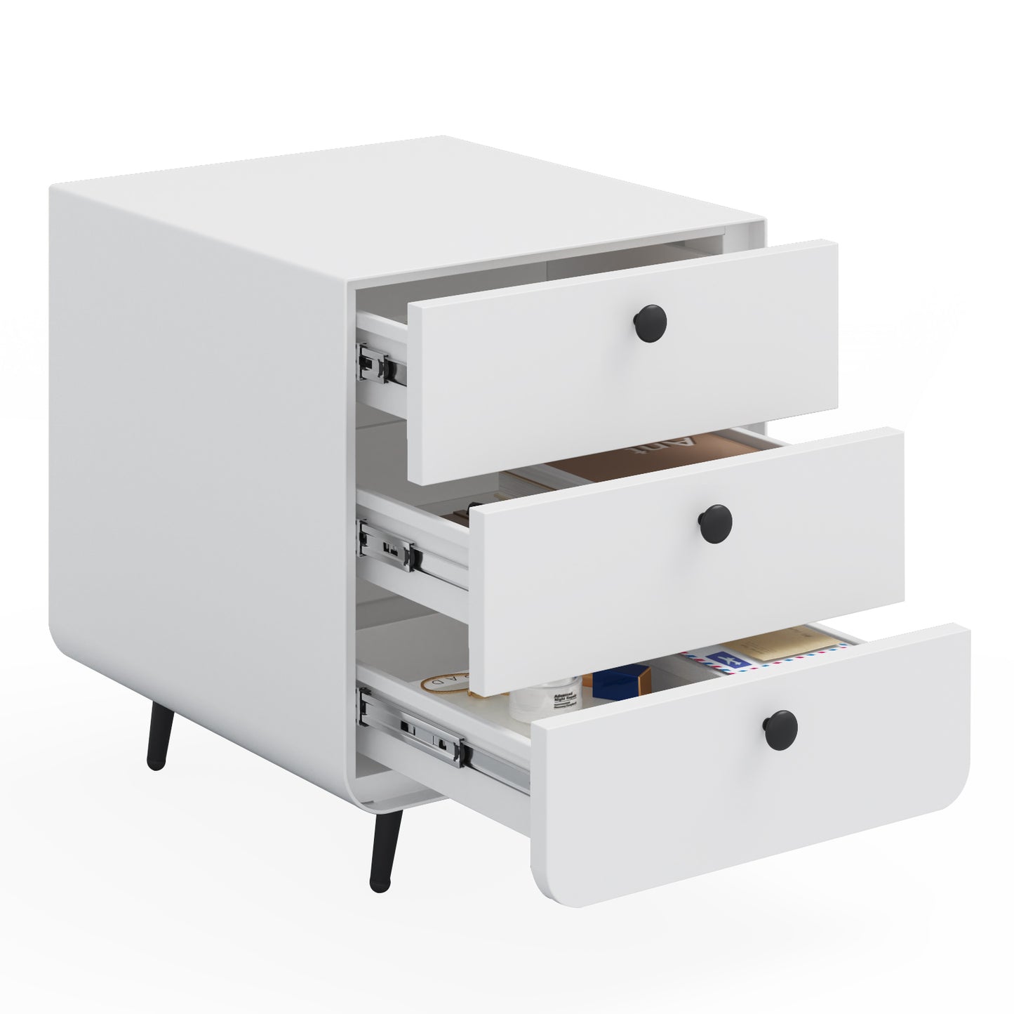 Cache Steel Night Stand in white Finish