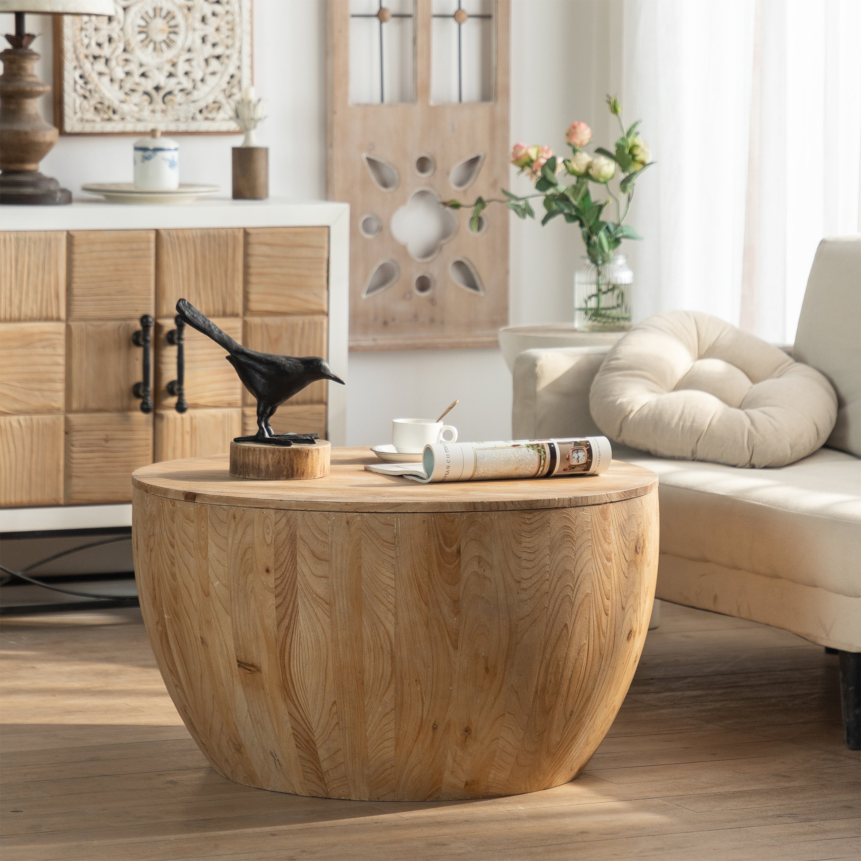 Vintage Style Bucket Shaped Coffee Table
