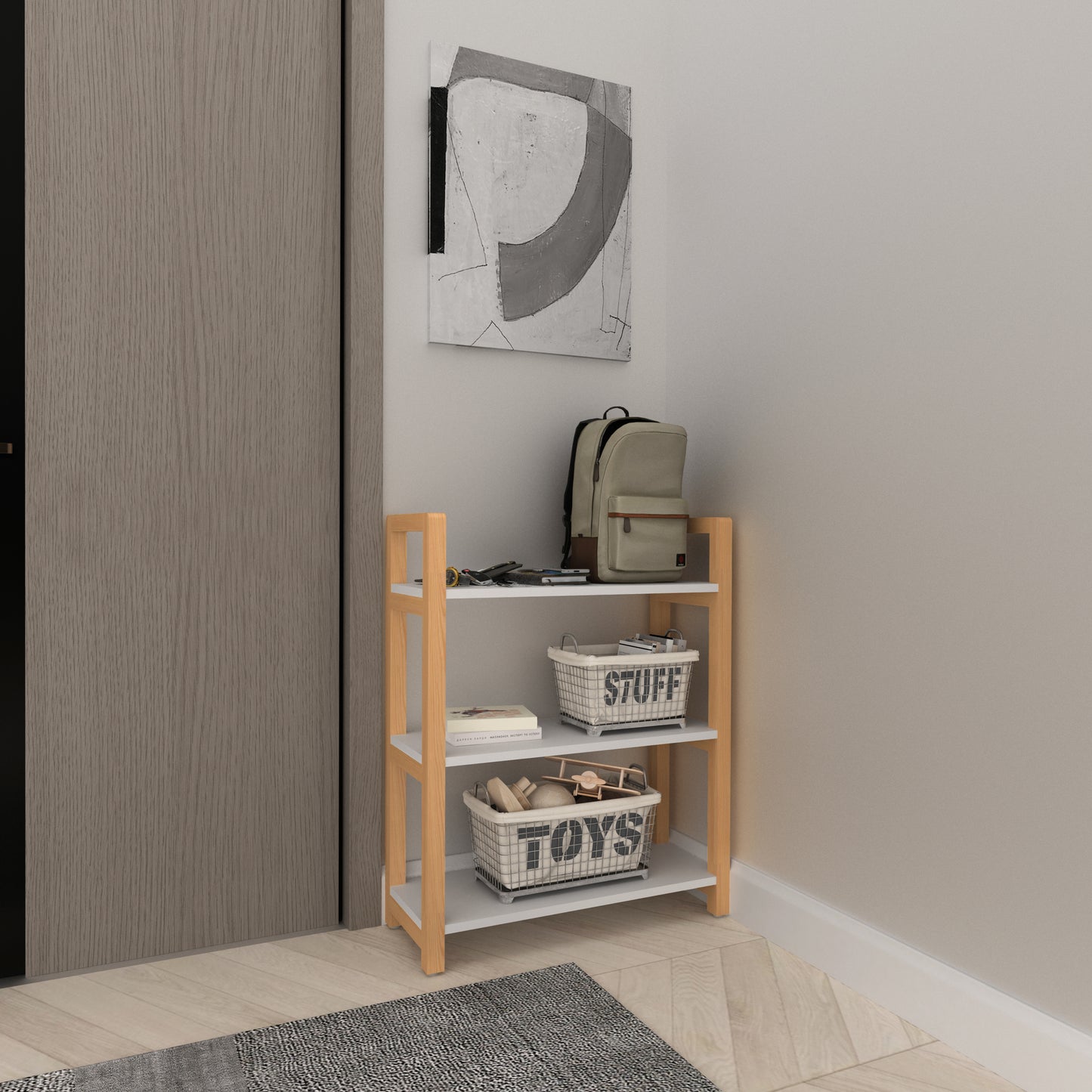 Multifunction 3-tiers Storage Bookcase