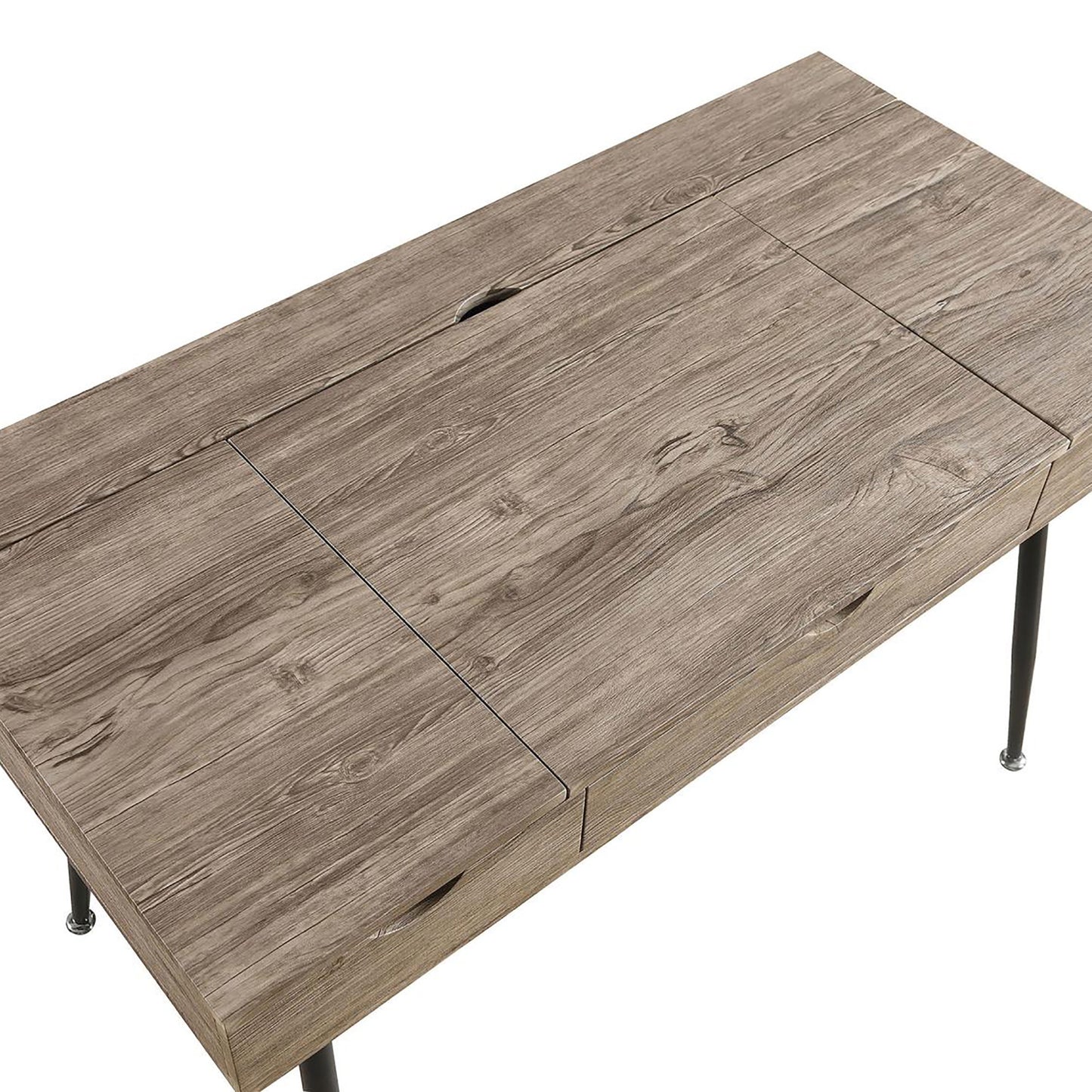 Tobin Rustic Driftwood and Dark Bronze 1-drawer Writing Desk