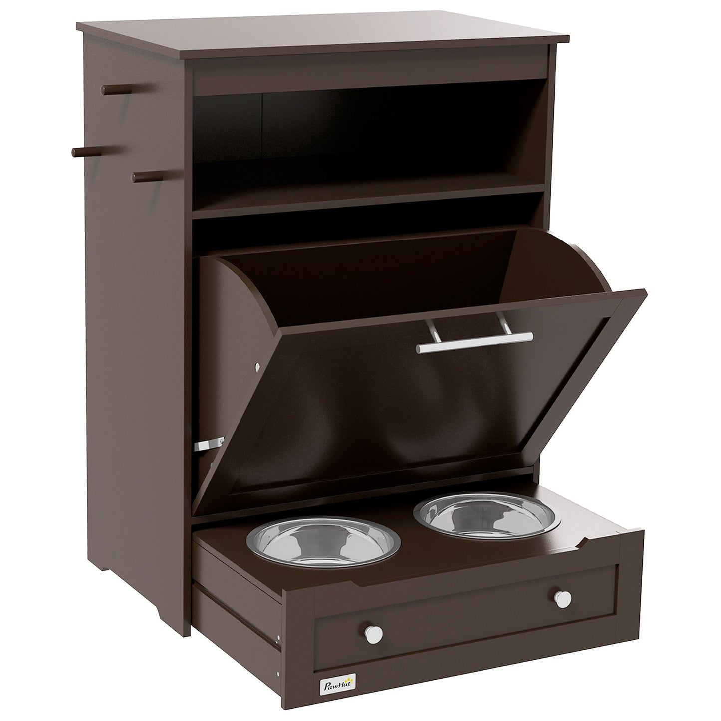 PawHut Pet Feeder Station in Brown Finish