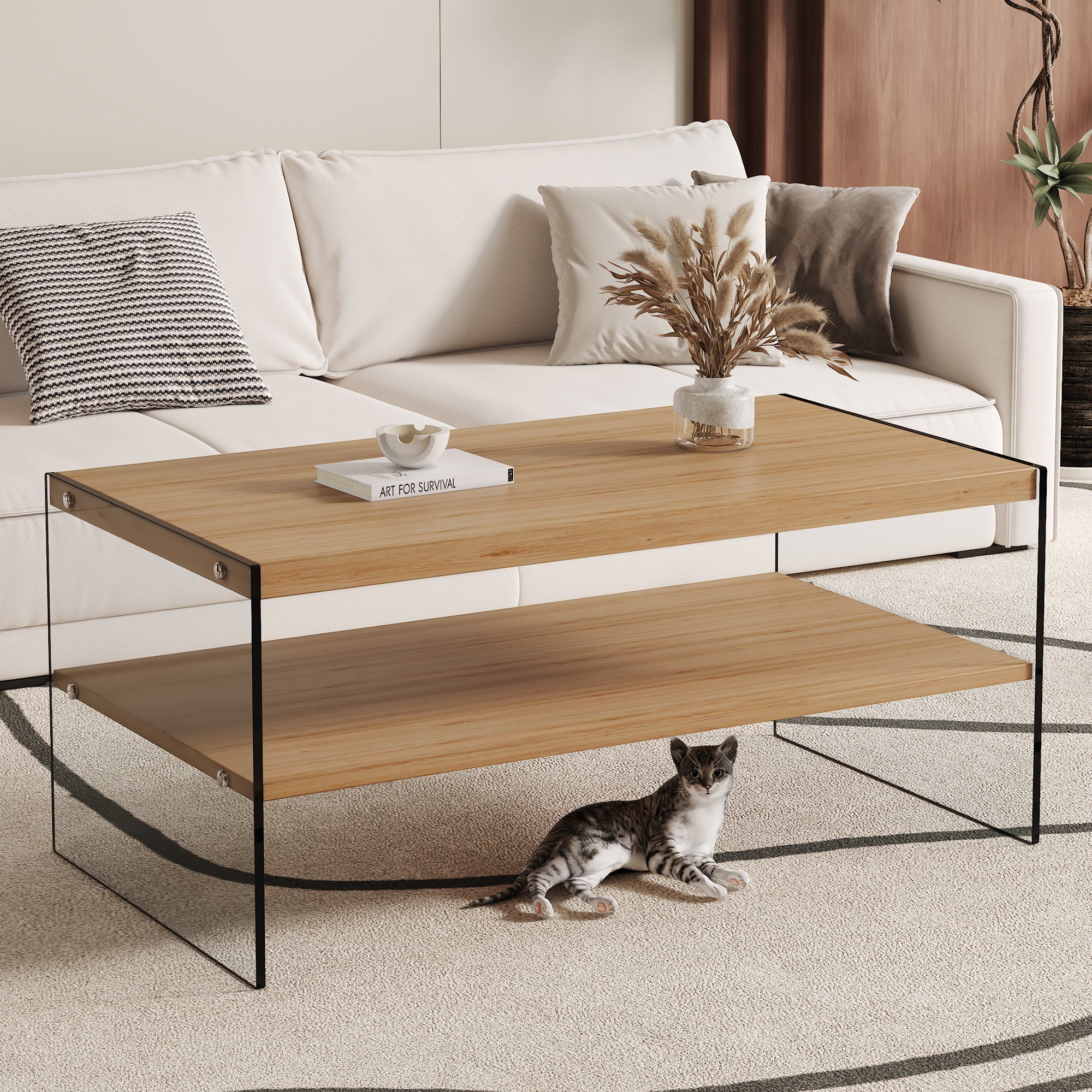 Tryna Double layered rectangular coffee table