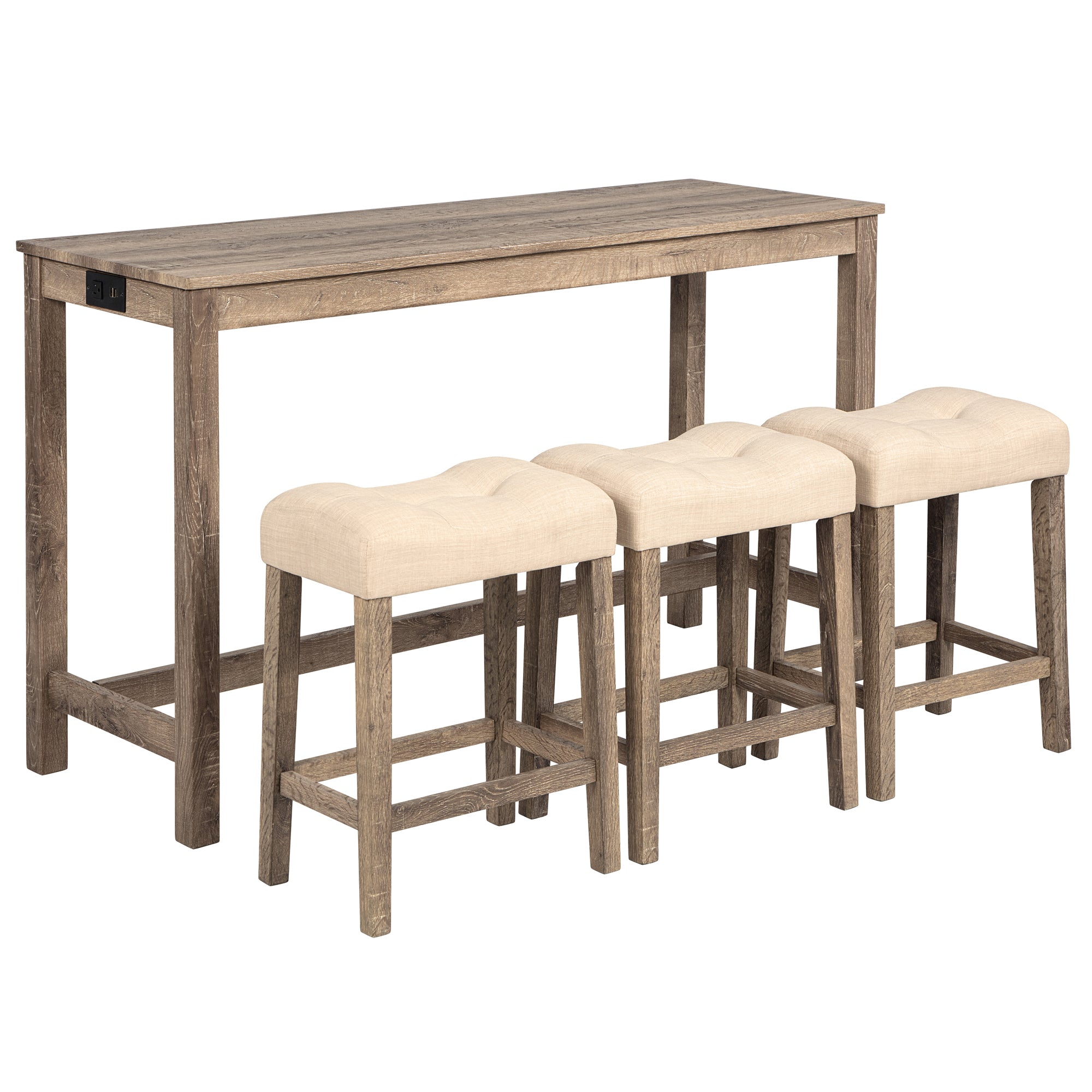 Evermere 4-Piece Bar Table Set with Power Outlet