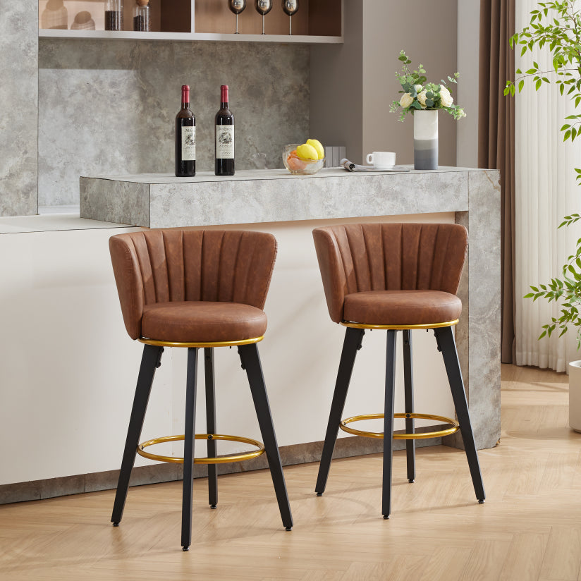 Avenue Brown Counter Height Bar Stools (Set of 2)