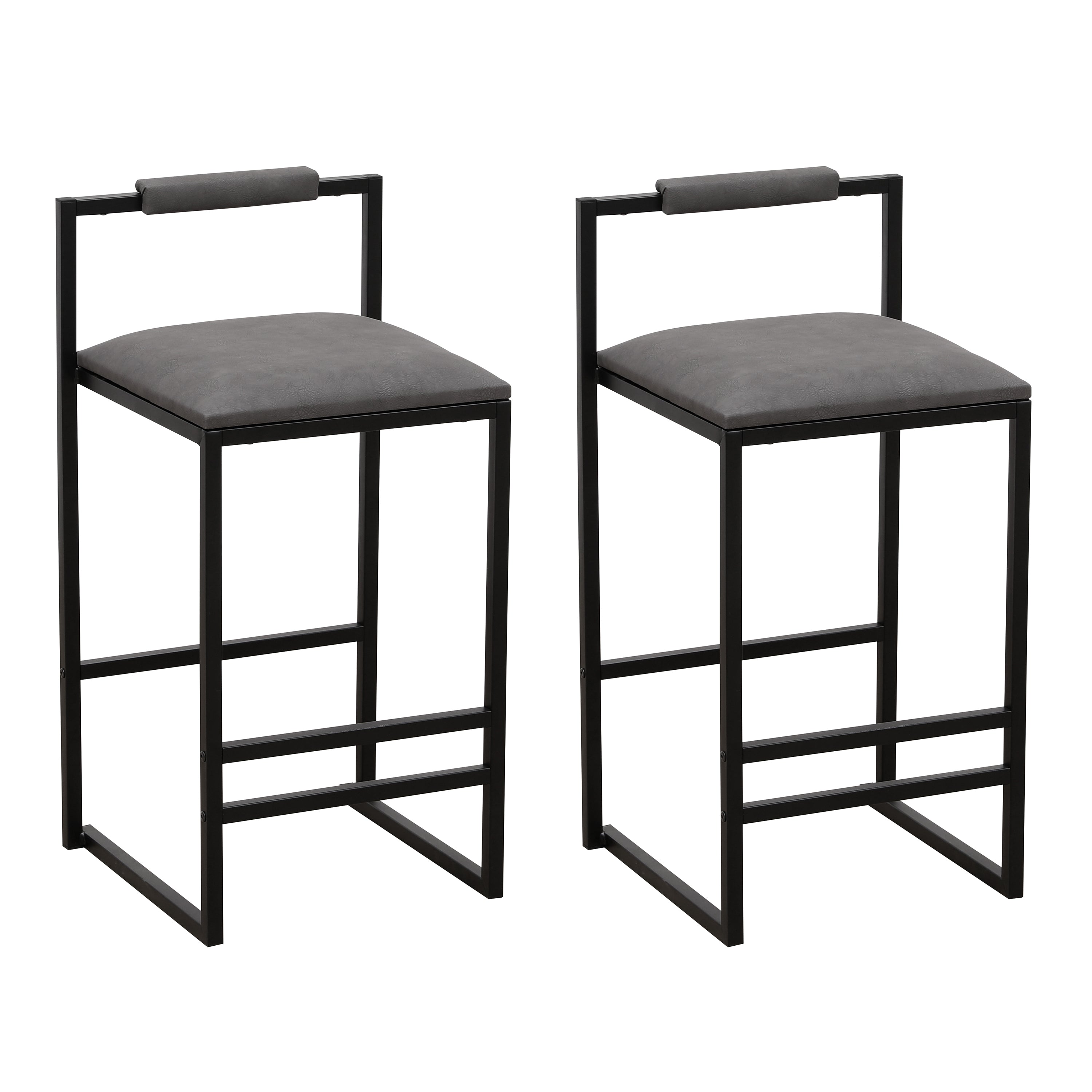 Corona Grey Modern Armless Barstools (Set of 2)