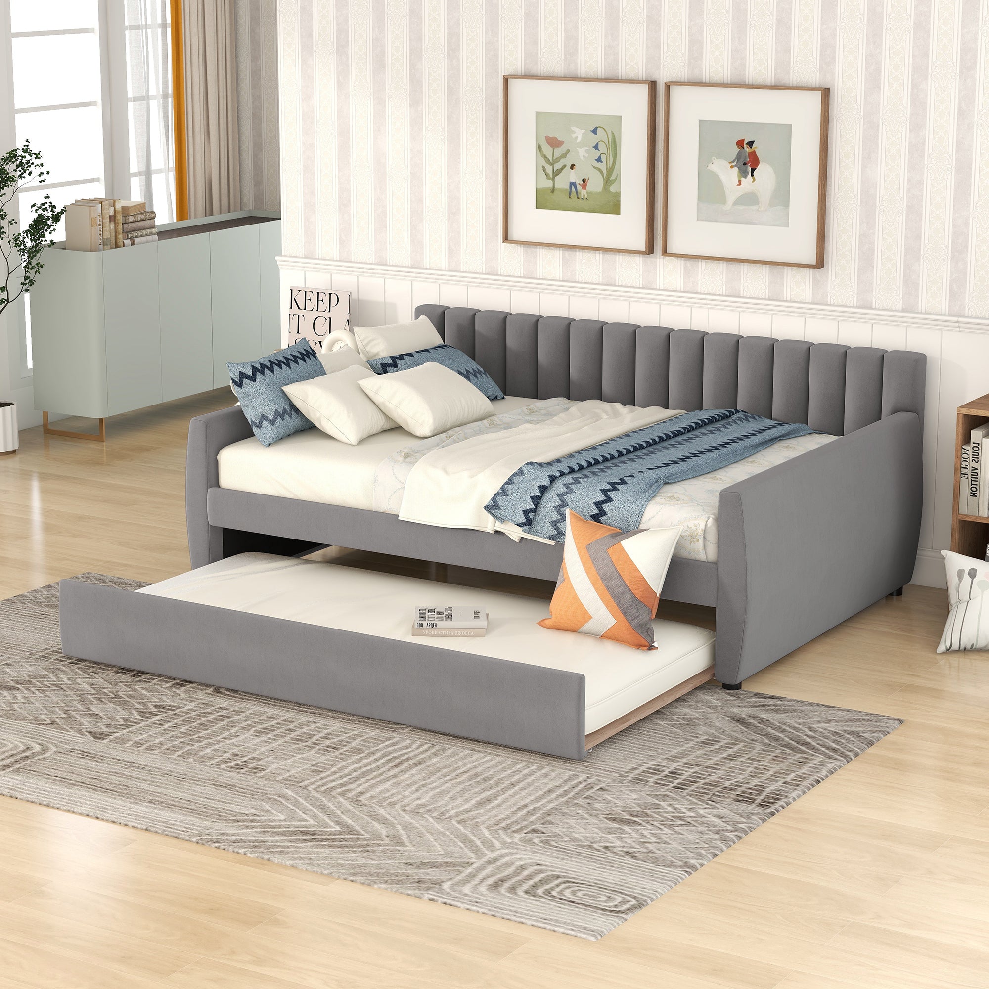 Viva Full Size Upholstered daybed with Trundle