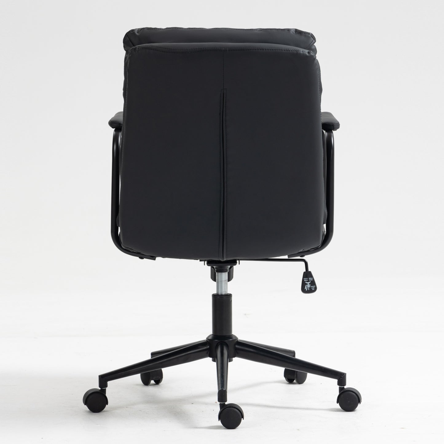 Royton Computer Rolling Swivel Chair in Black PU Leather