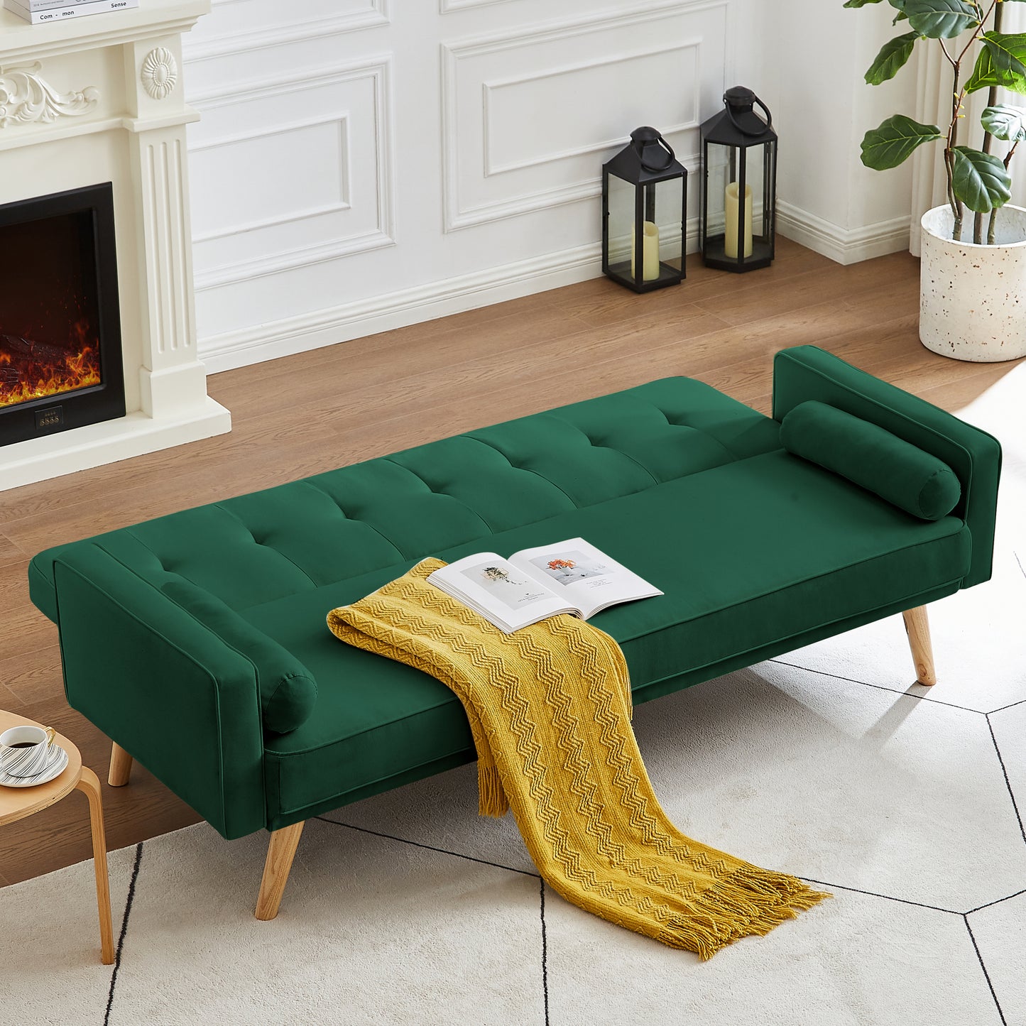 Myra Green Linen Chesterfield Sofa