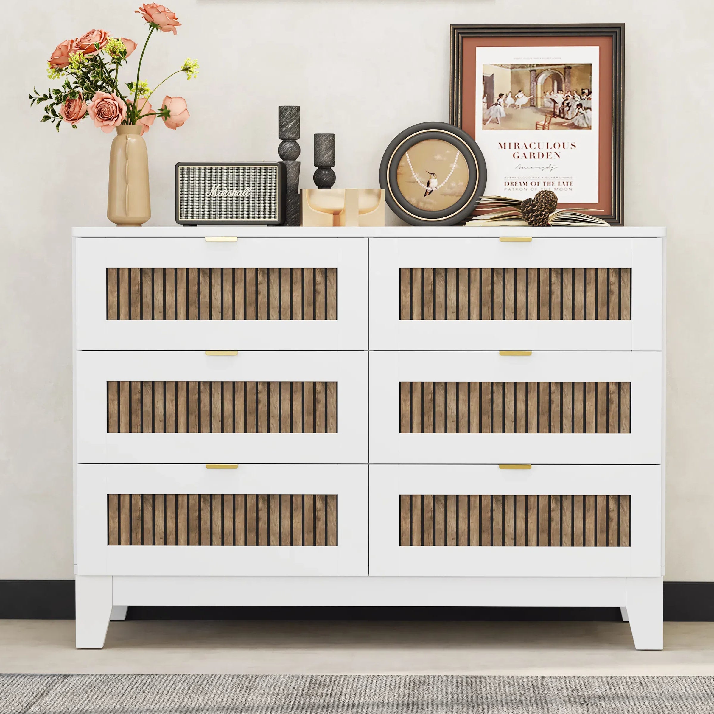Nexo Rustic Farmhouse Style Wooden Dresser