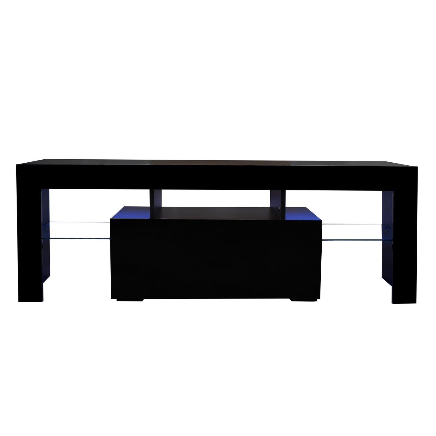 Black TV Stand with LED RGB Lights